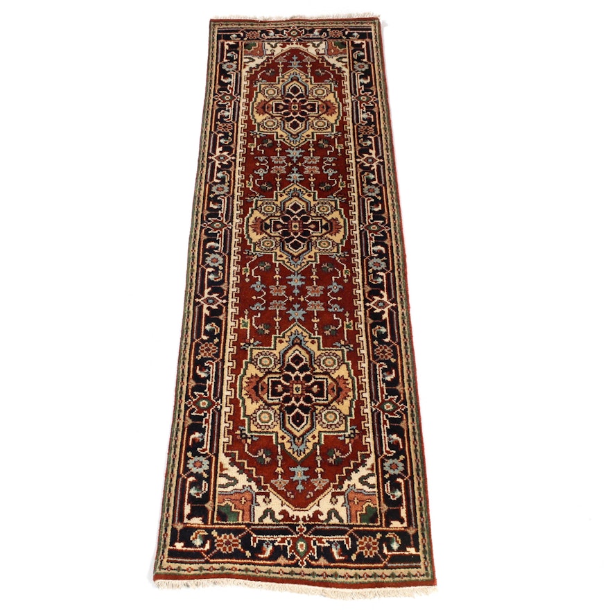 2.5' x 8.4' Hand-Knotted Indo-Persian Heriz Carpet Runner