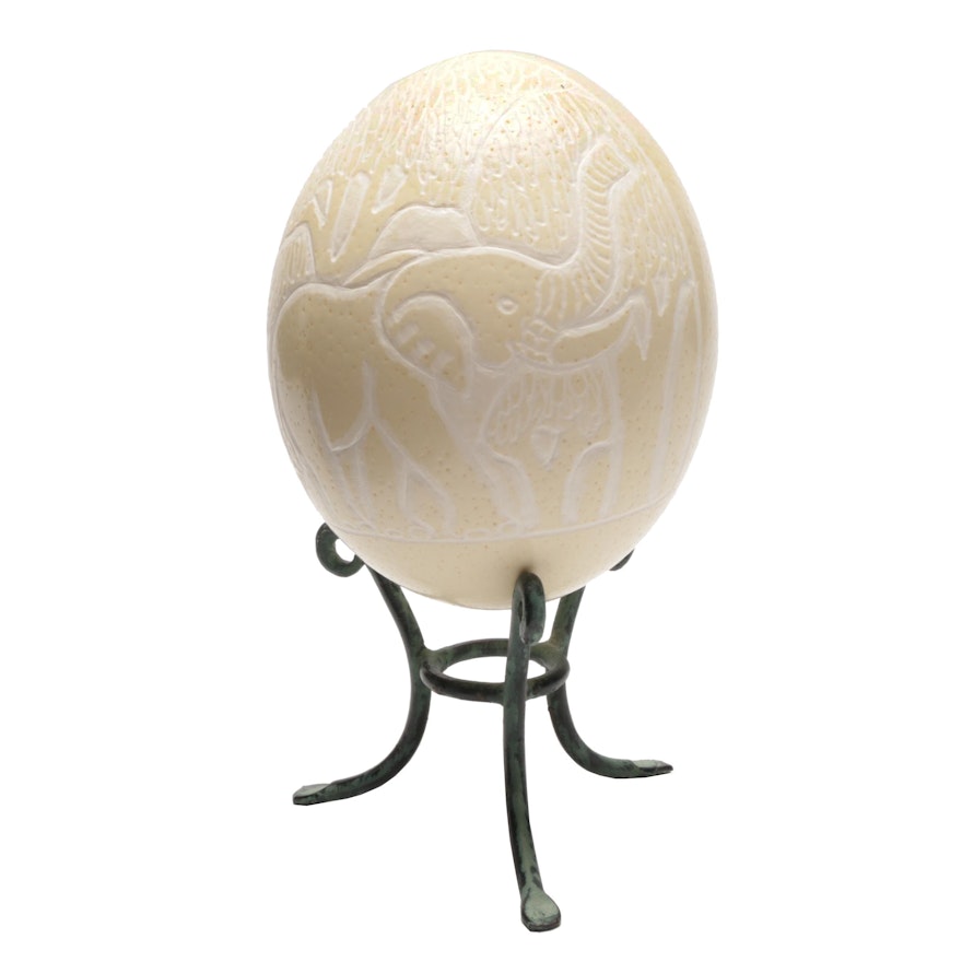 Carved Ostrich Egg