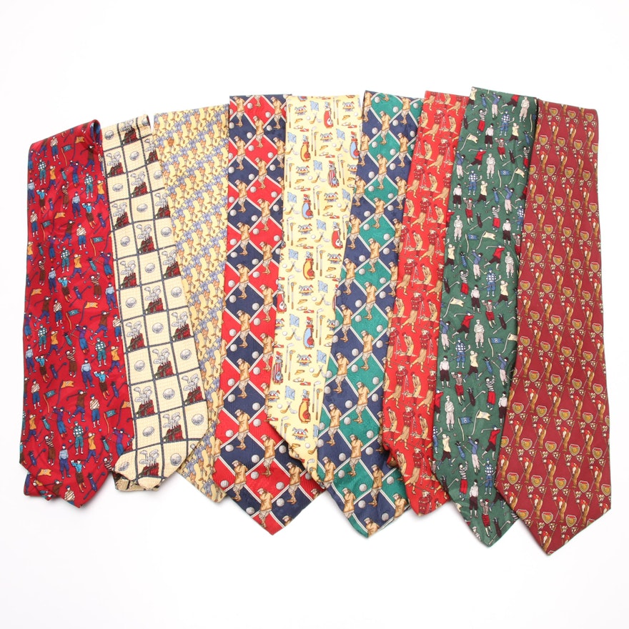 Silk Neckties Including Salvatore Ferragamo and Robert Talbott