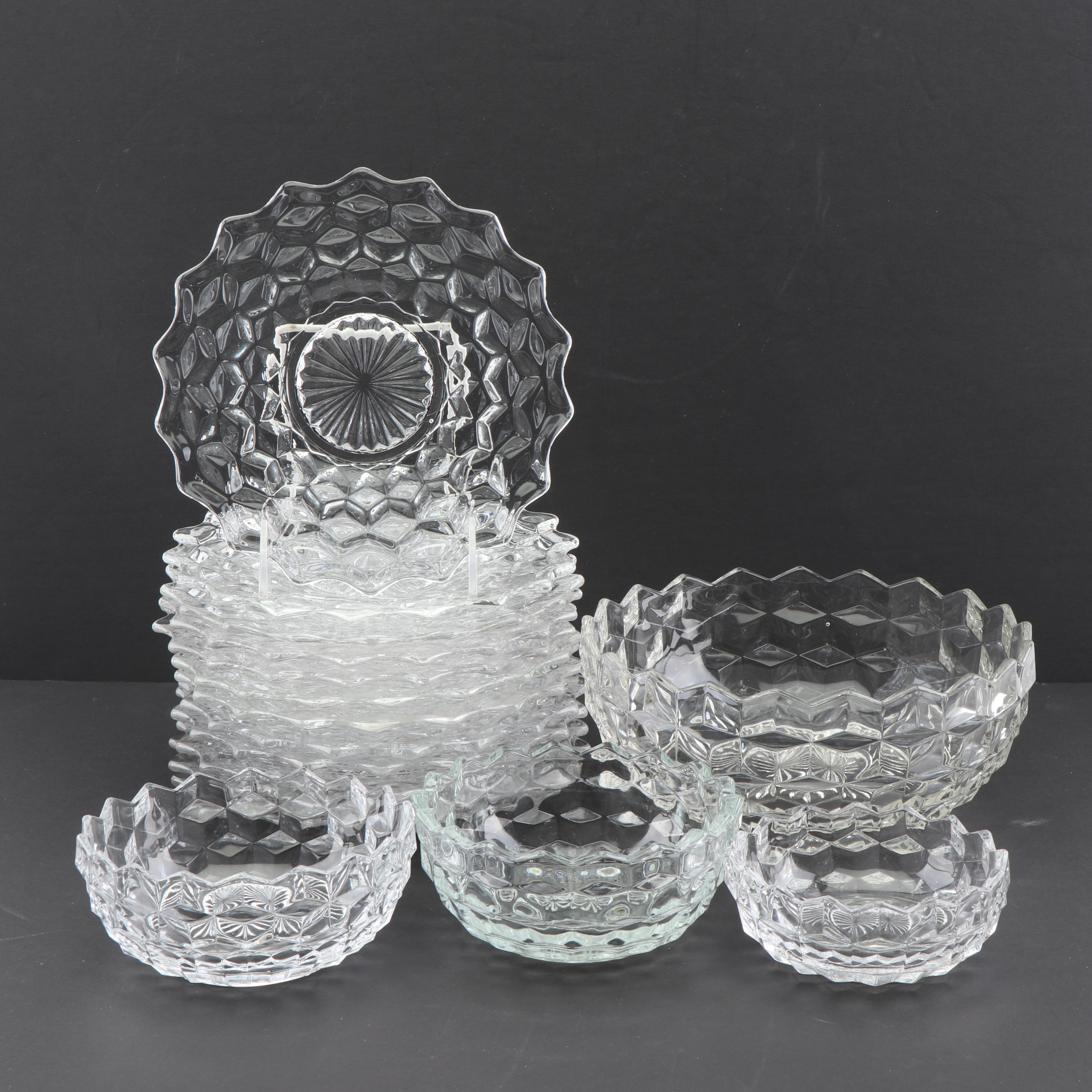 Fostoria "American Clear" Glass Dessert Plates and Bowls