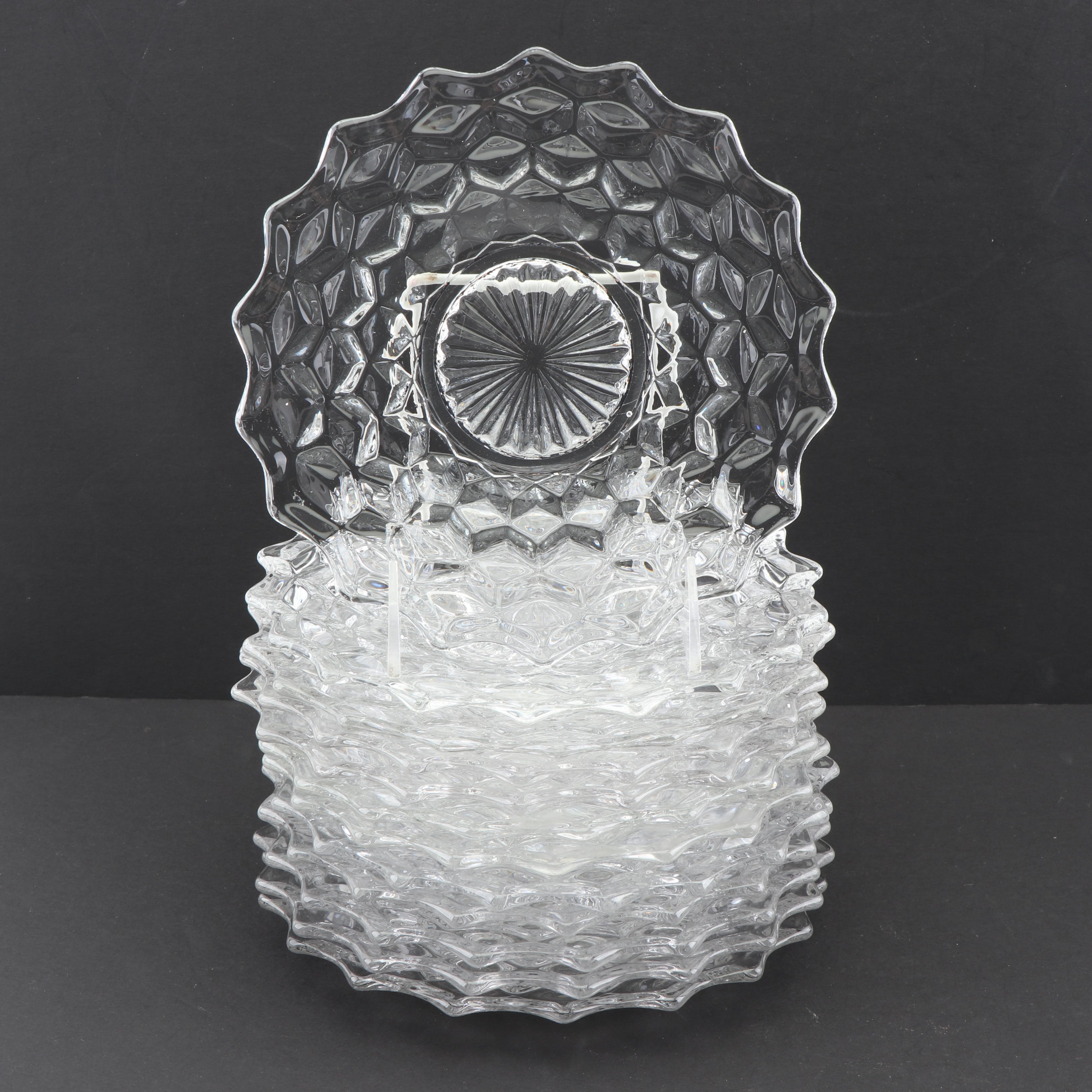 Fostoria "American Clear" Glass Dessert Plates and Bowls