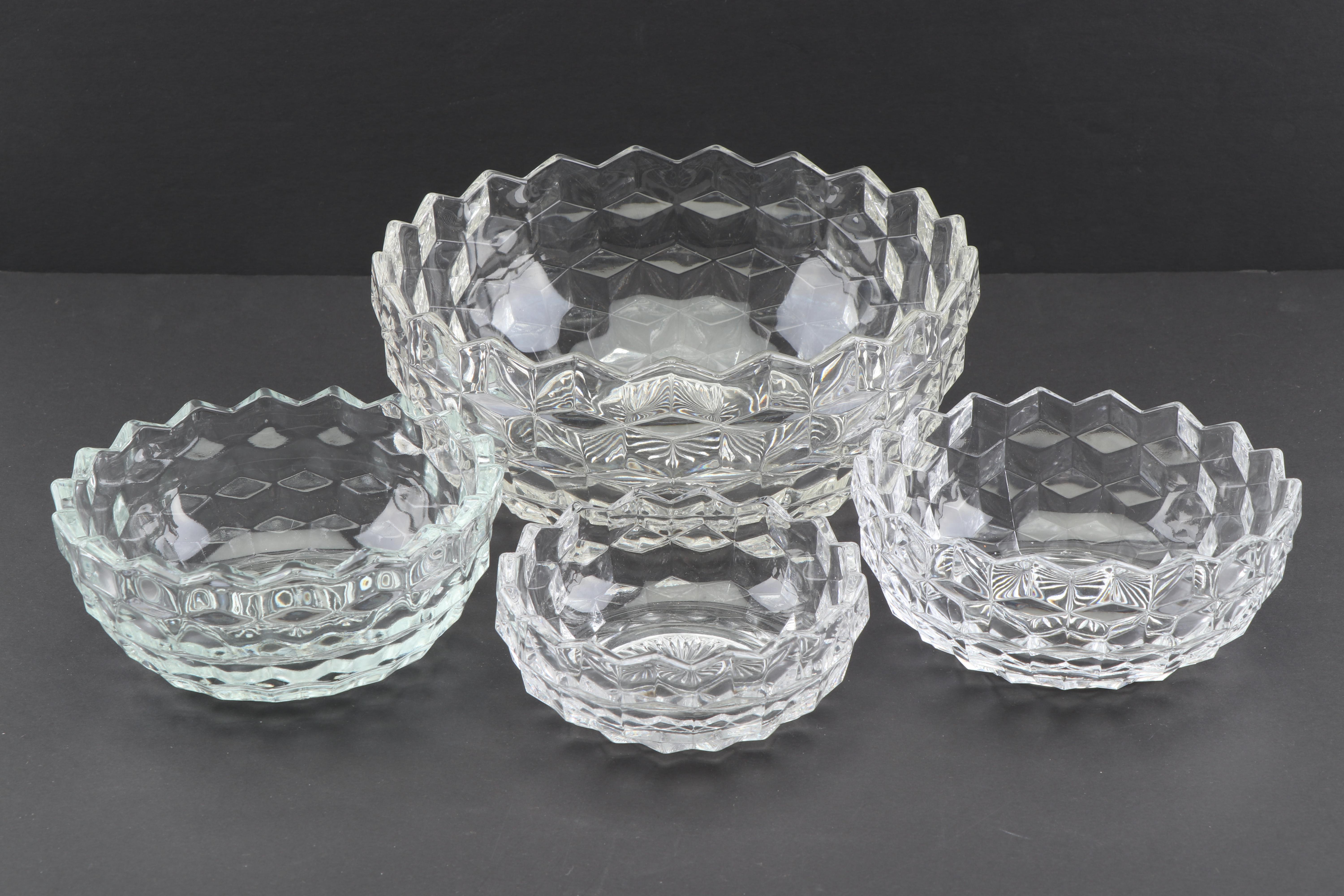 Fostoria "American Clear" Glass Dessert Plates and Bowls