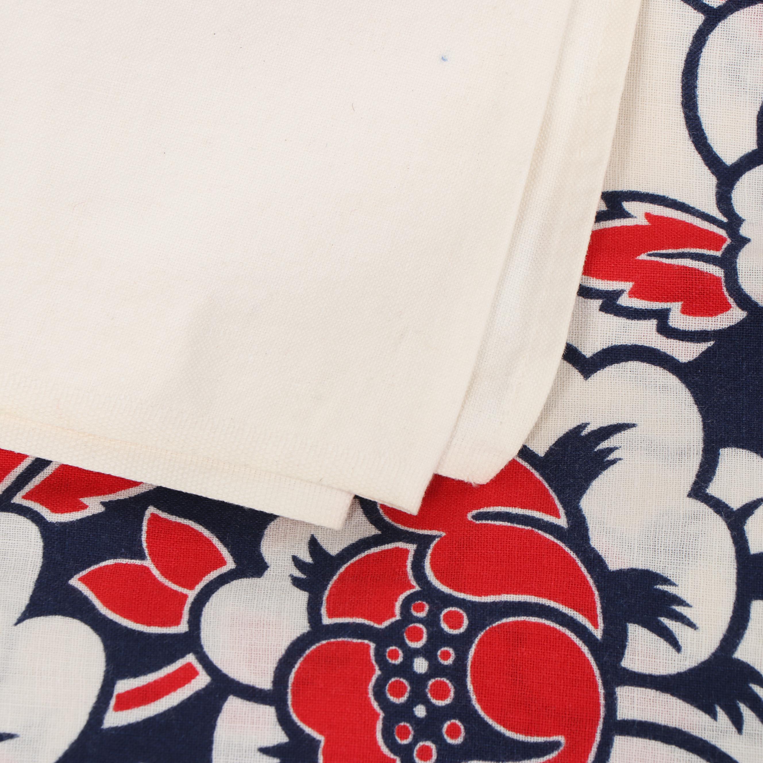 Printed Floral, Animal, and Country Kitchen Motif Table Linens, Mid-20th Century