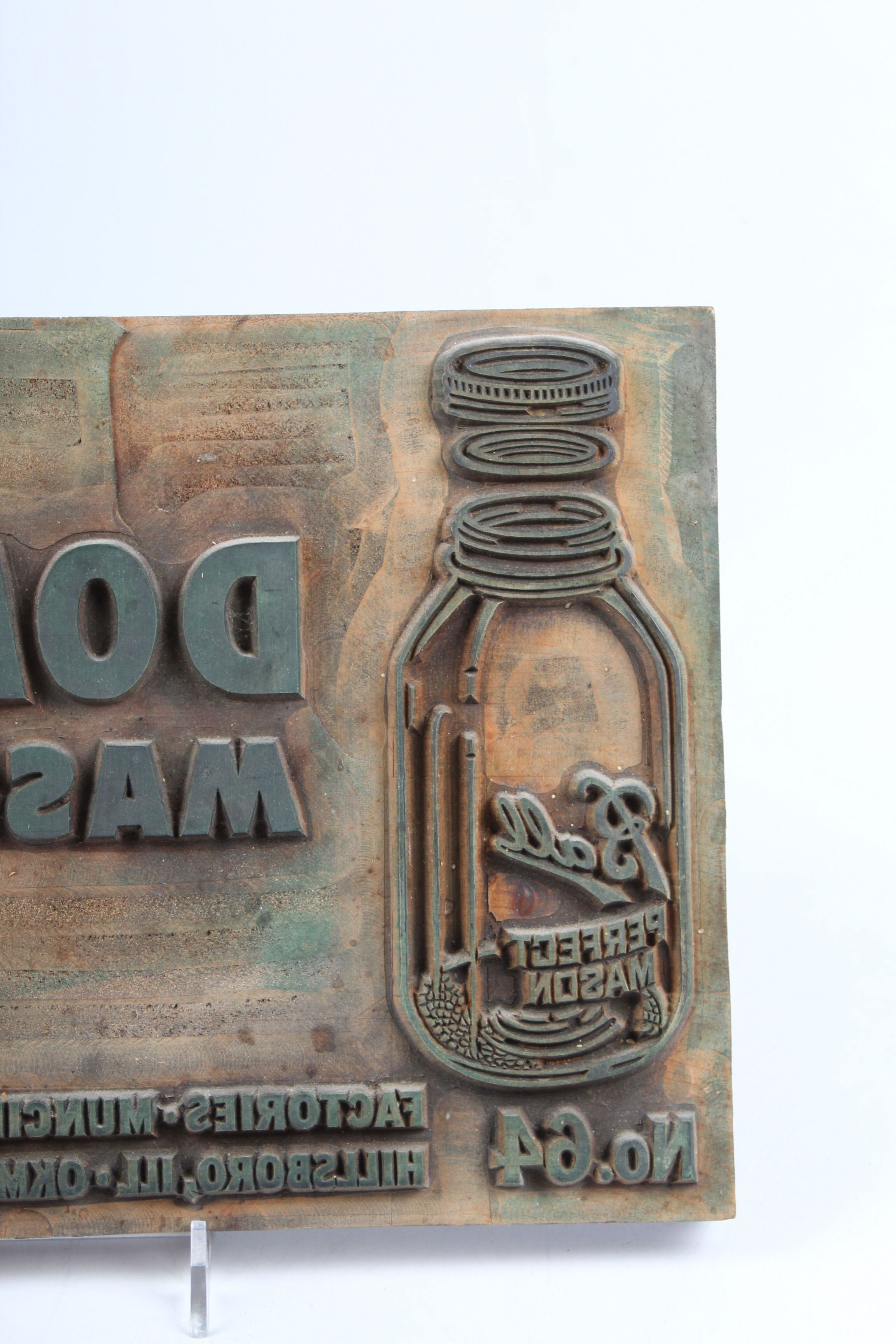 Vintage Ball "Vacu-Seal Dome" Mason Jar Printing Block