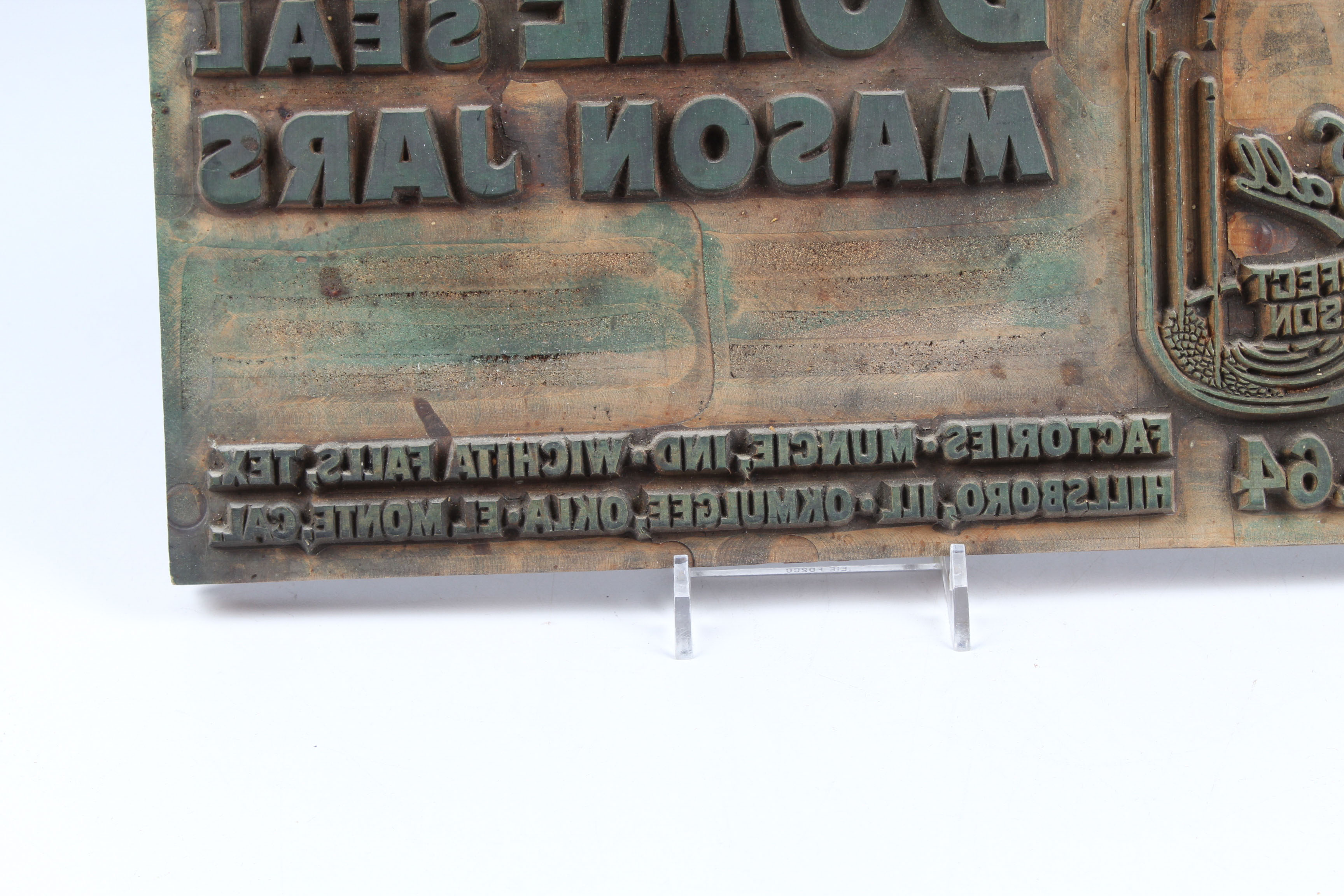 Vintage Ball "Vacu-Seal Dome" Mason Jar Printing Block