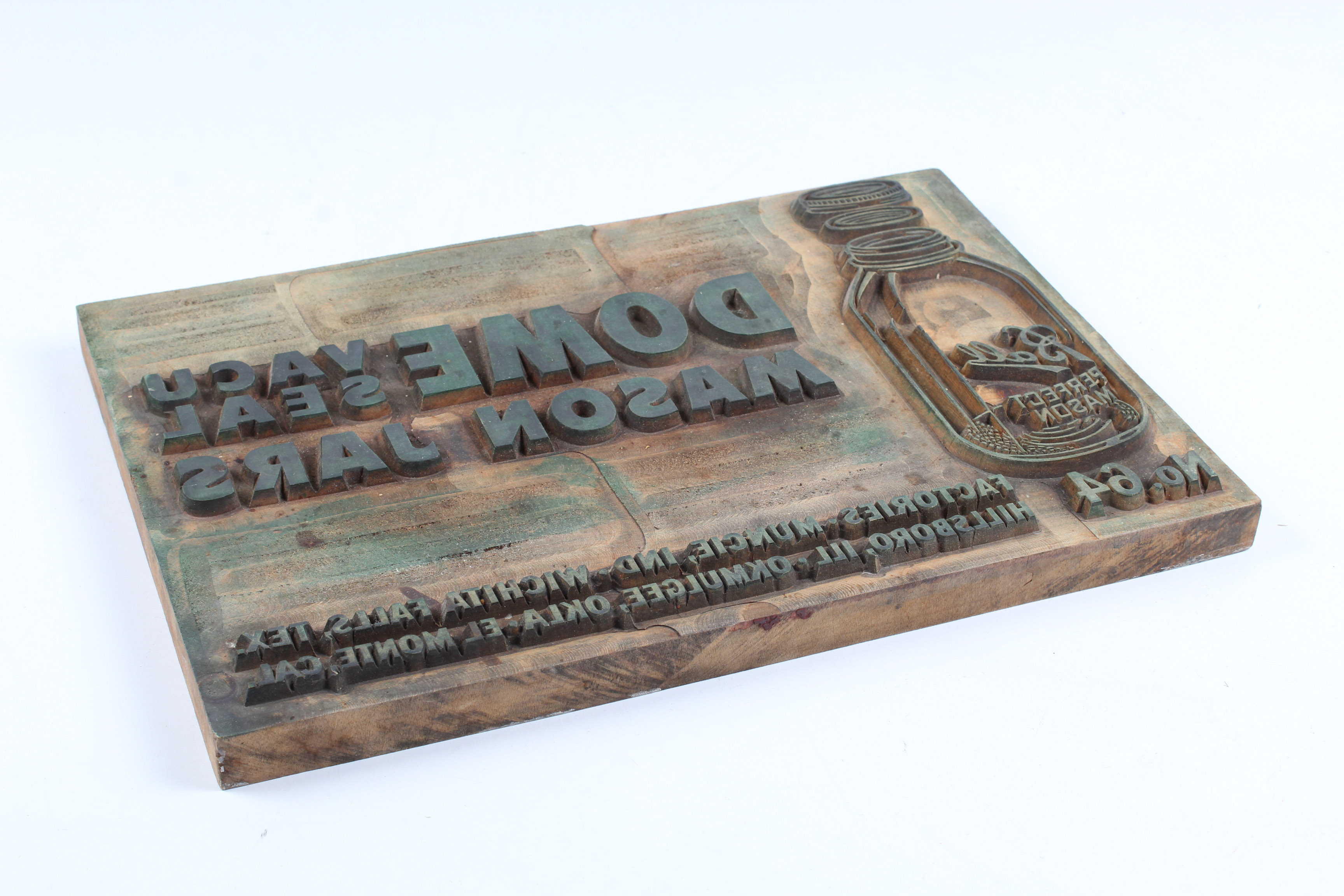 Vintage Ball "Vacu-Seal Dome" Mason Jar Printing Block