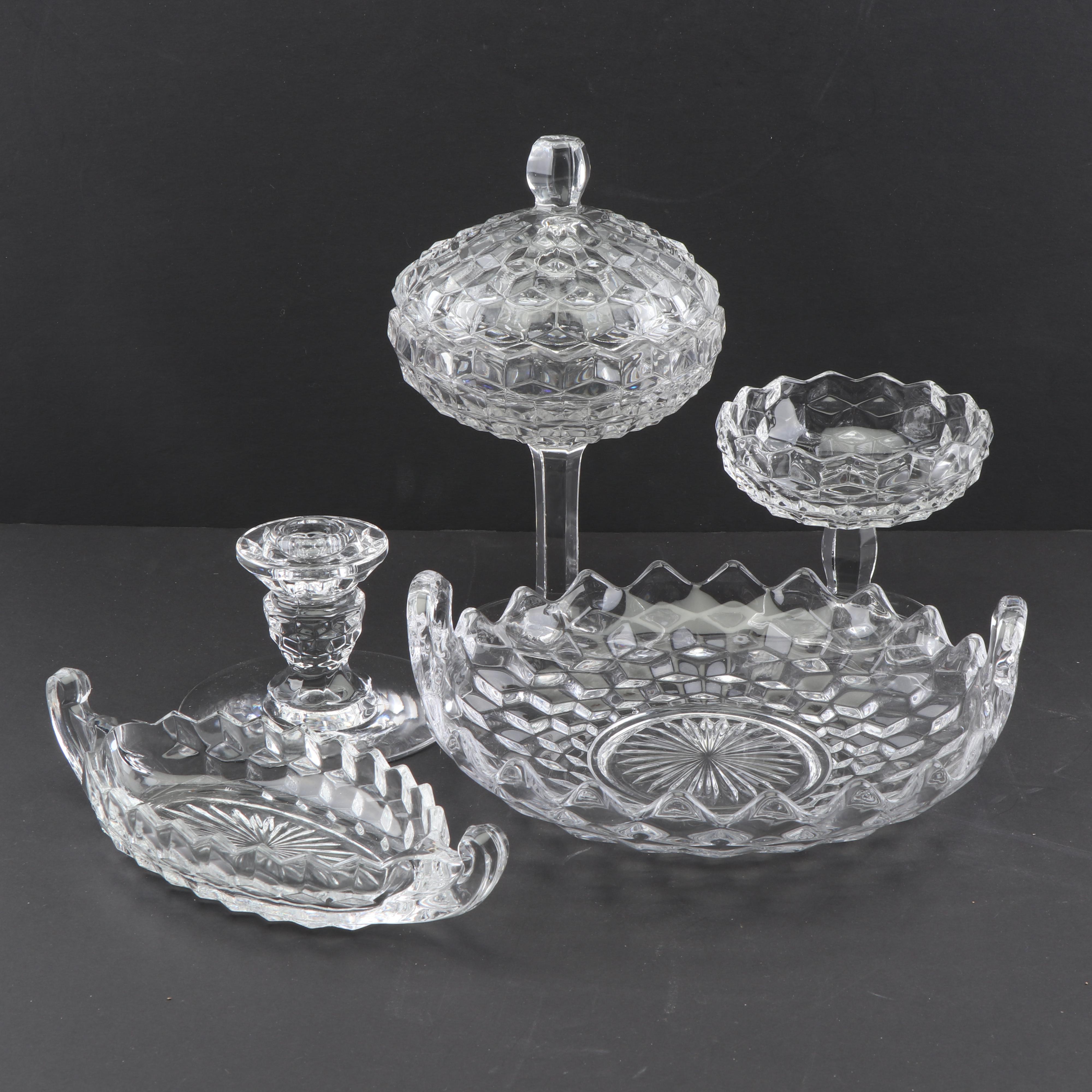 Fostoria "American Clear" Glass Serveware and Candlestick
