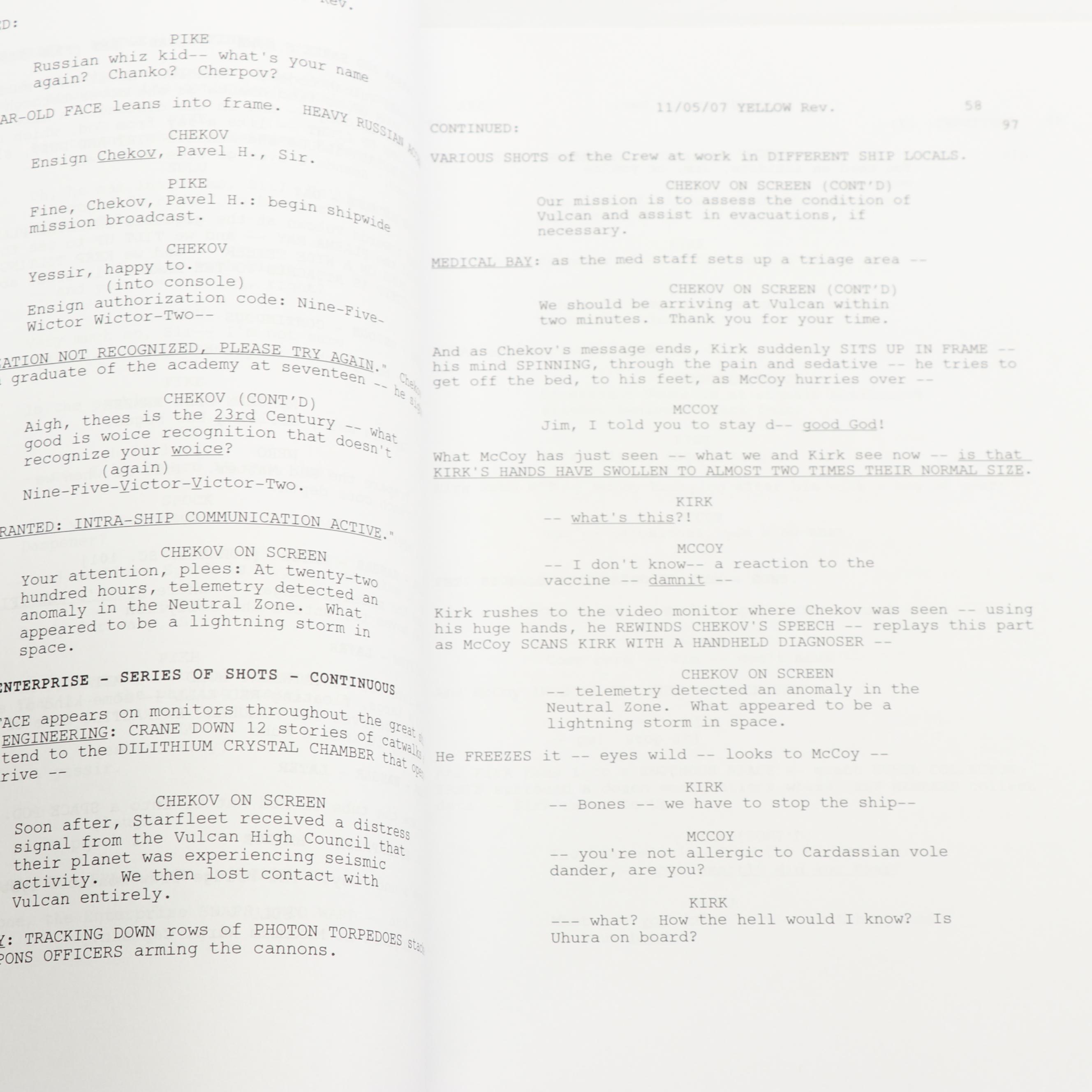 Bruce Greenwood Autographed "Star Trek" Movie Script - Beckett COA