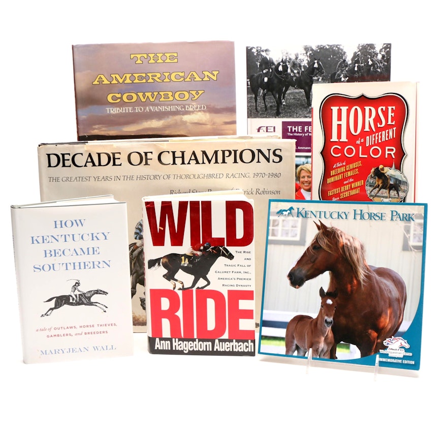 Horses and Horse Racing Books including Signed "The American Cowboy"