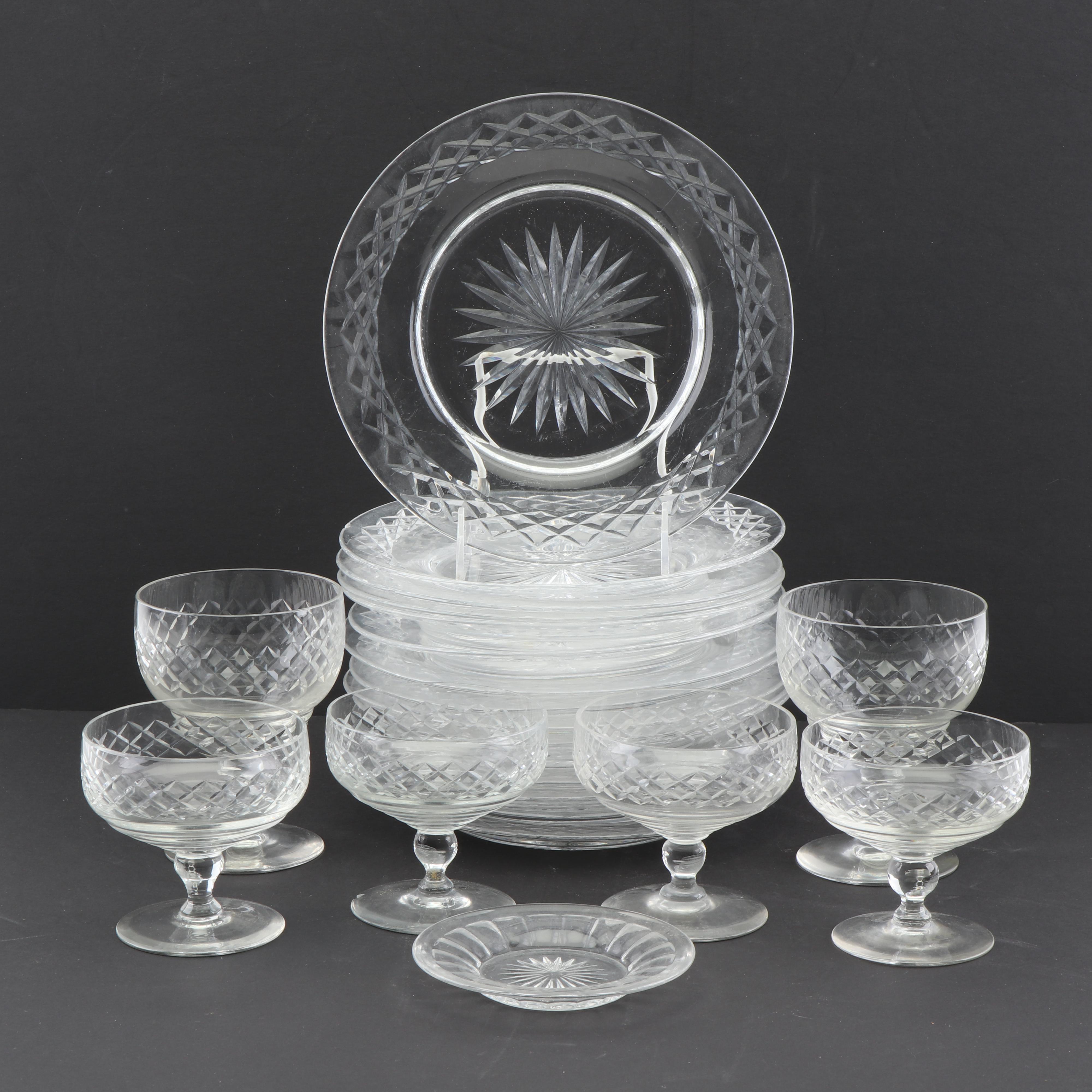 Crystal Tableware including Kosta "Rut Majestic" Luncheon Plates
