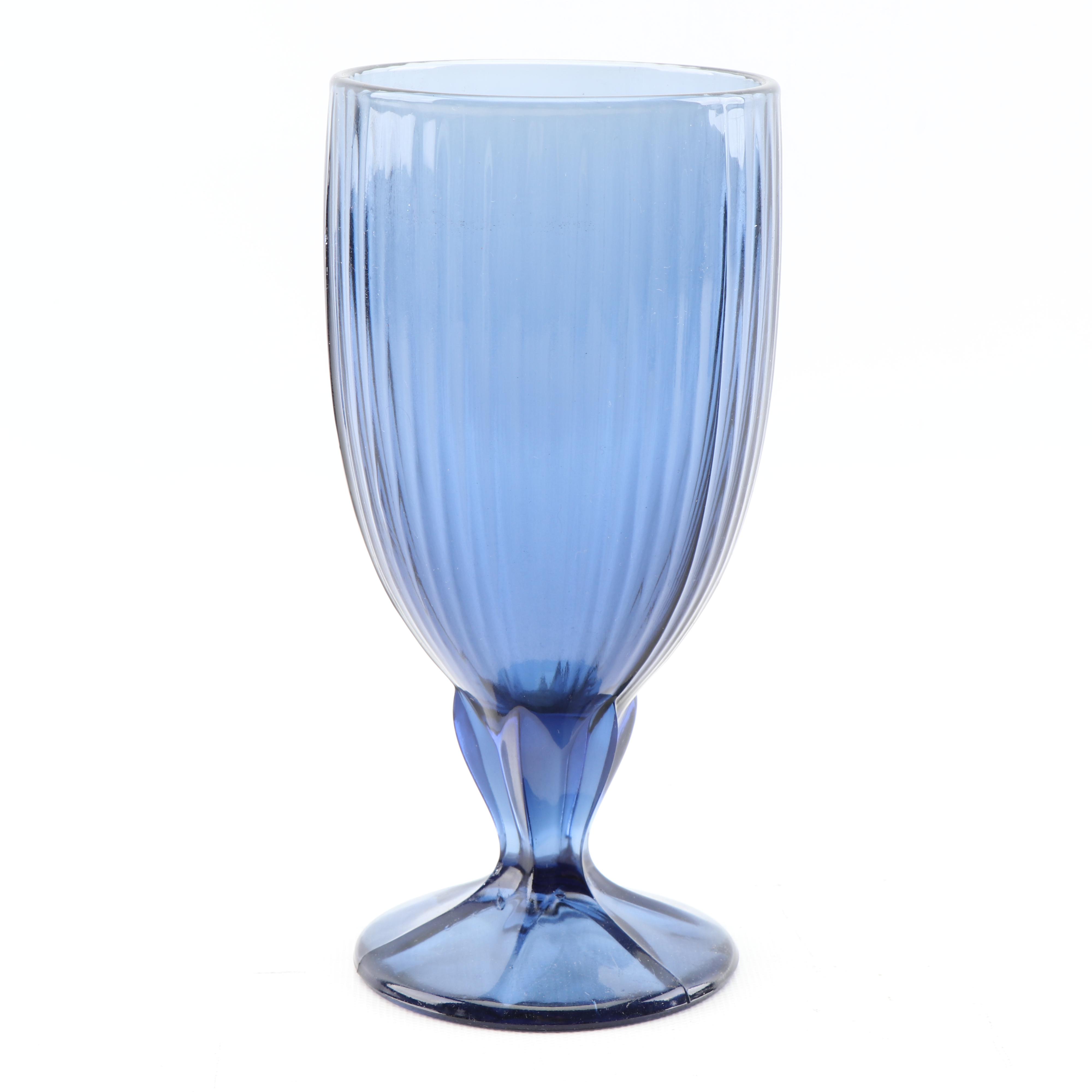 Fostoria "Monet Dark Blue" Iced Tea Glasses