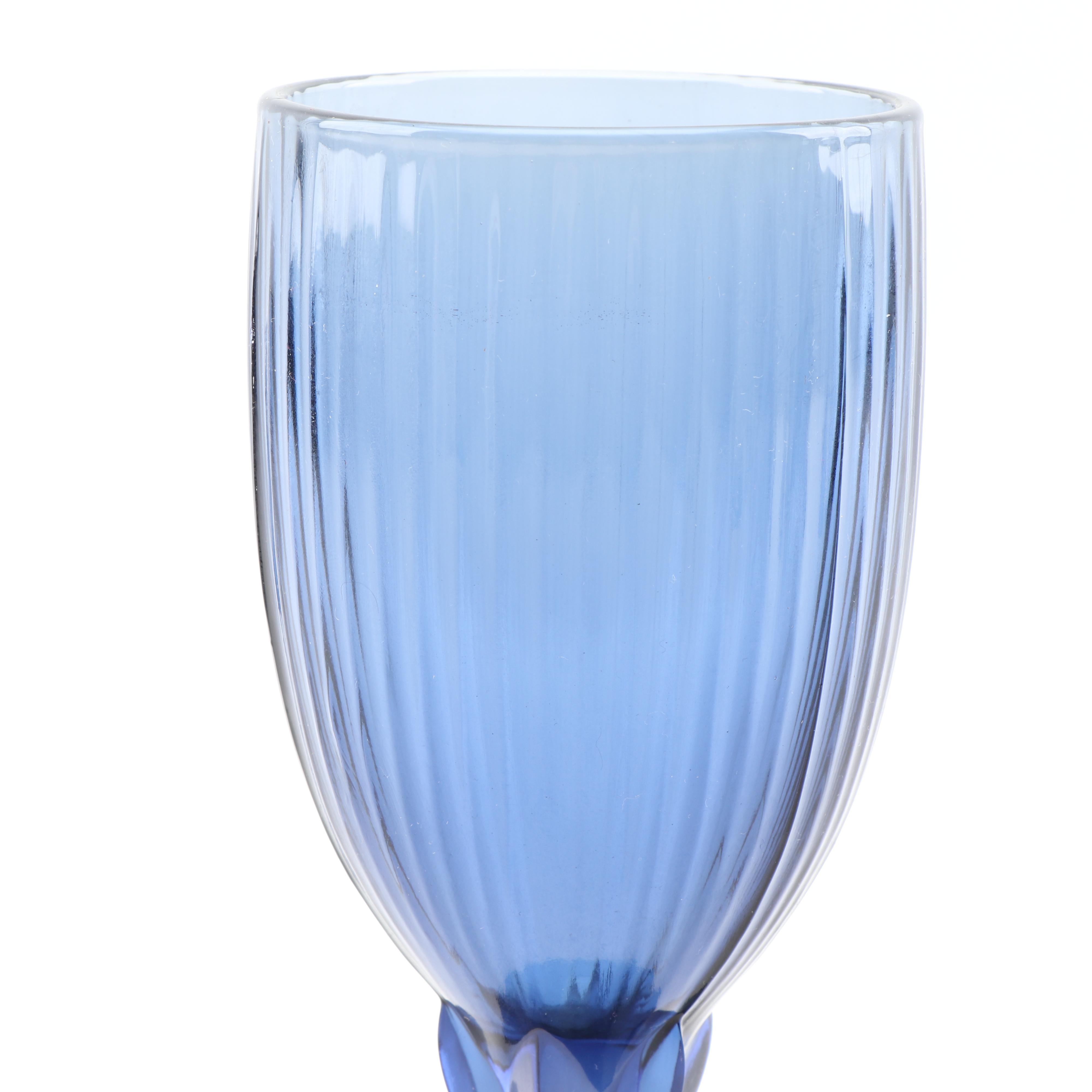 Fostoria "Monet Dark Blue" Iced Tea Glasses