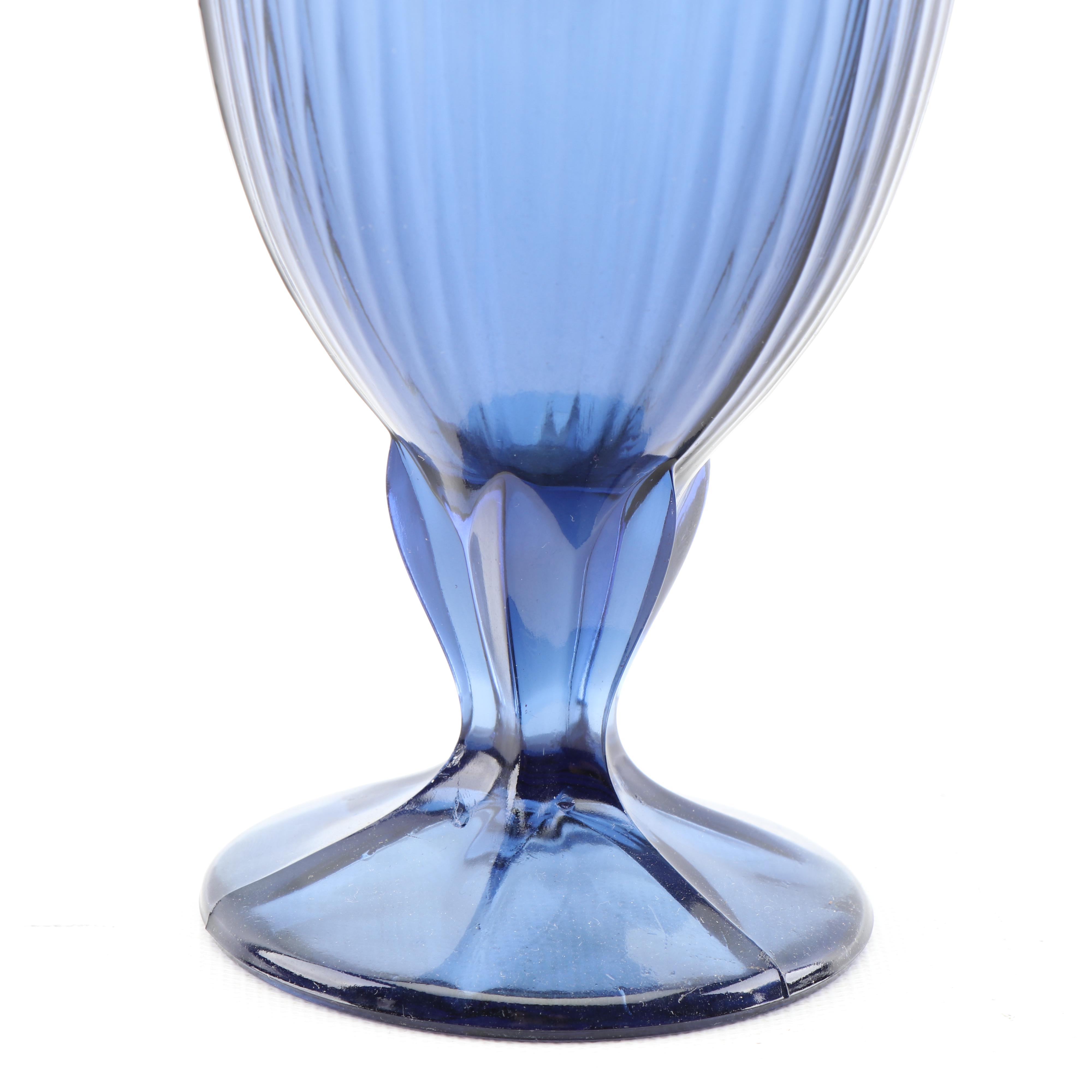 Fostoria "Monet Dark Blue" Iced Tea Glasses