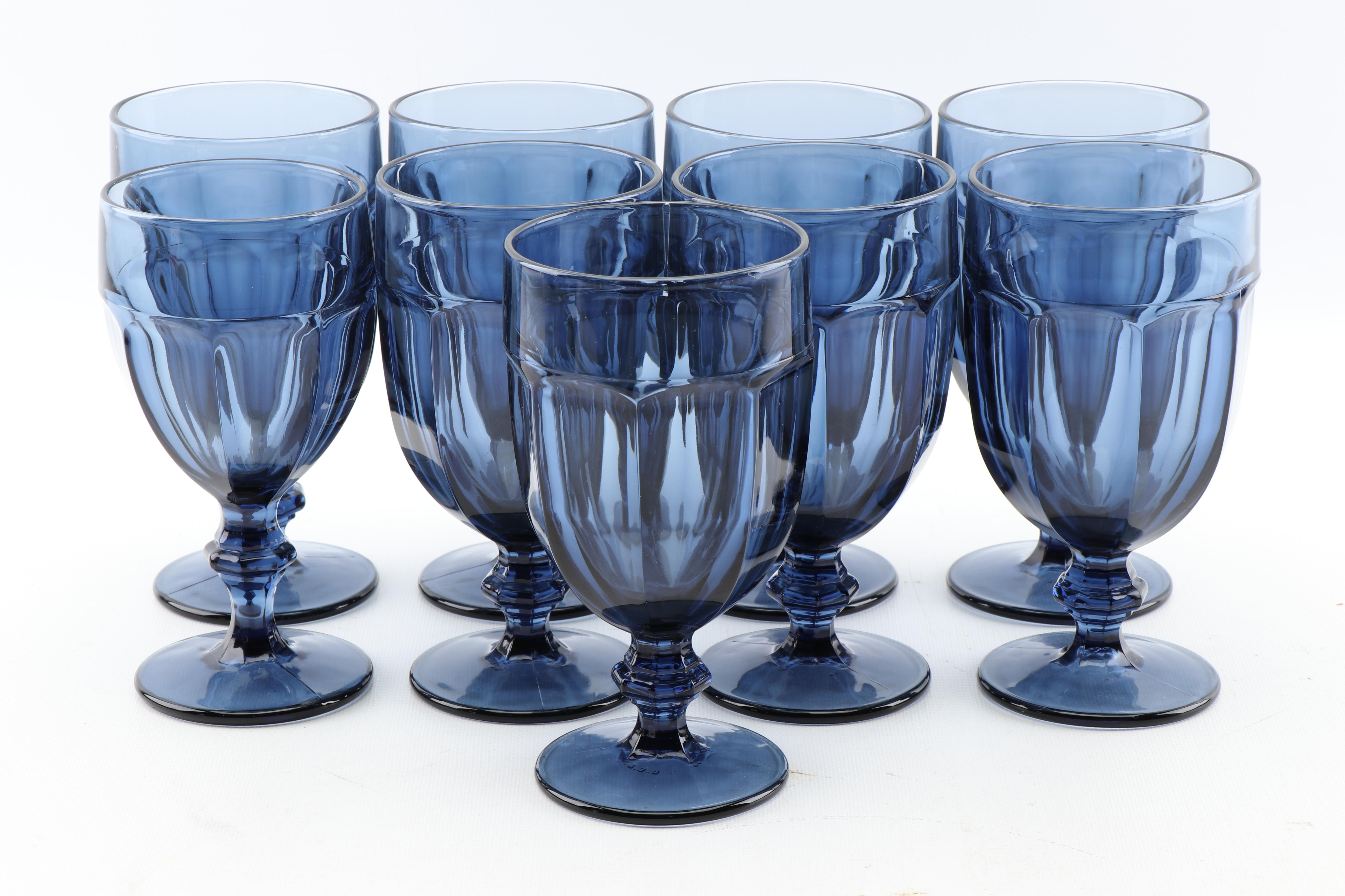 Libbey "Gibraltar Dusky Blue" Iced Tea and Rock Glasses