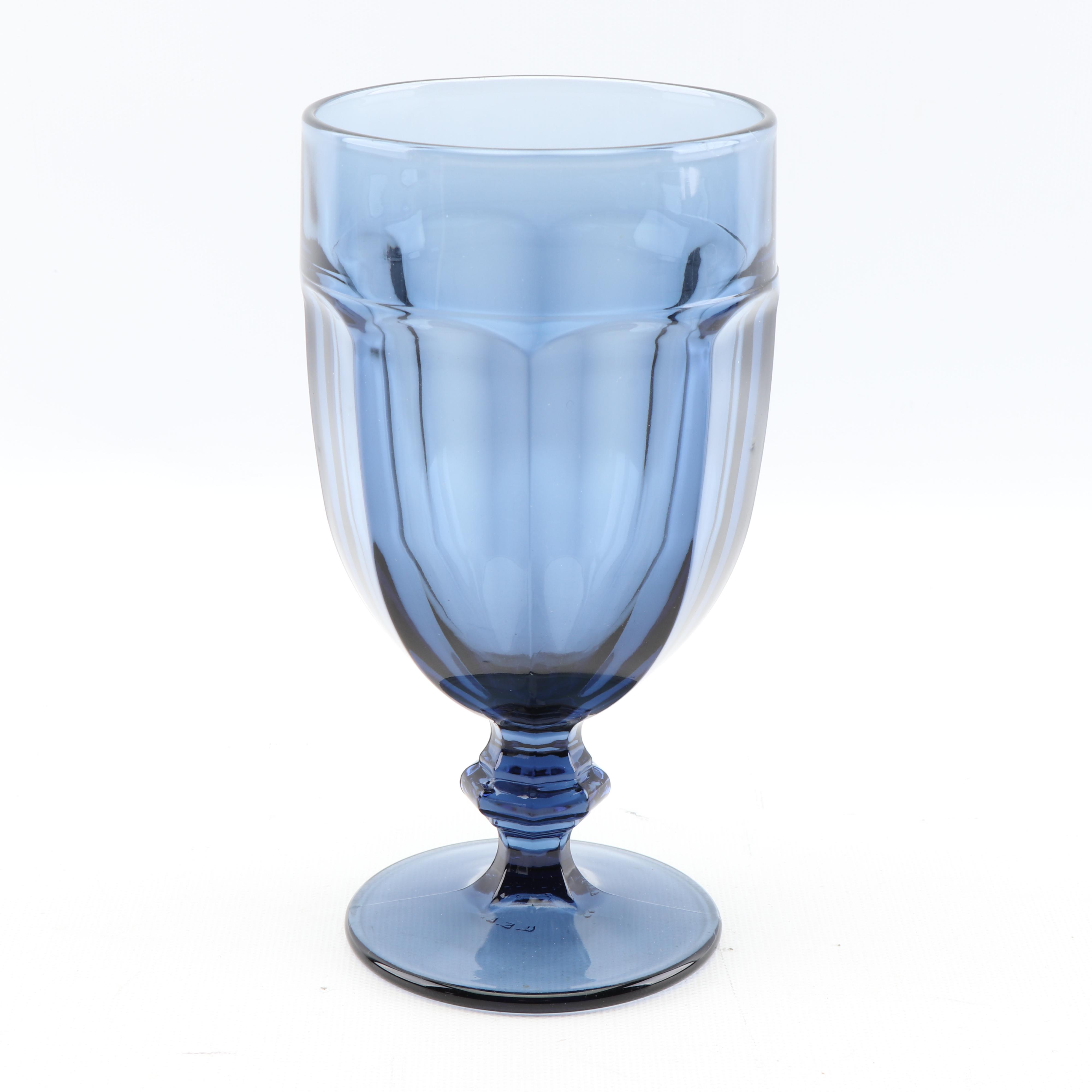 Libbey "Gibraltar Dusky Blue" Iced Tea and Rock Glasses