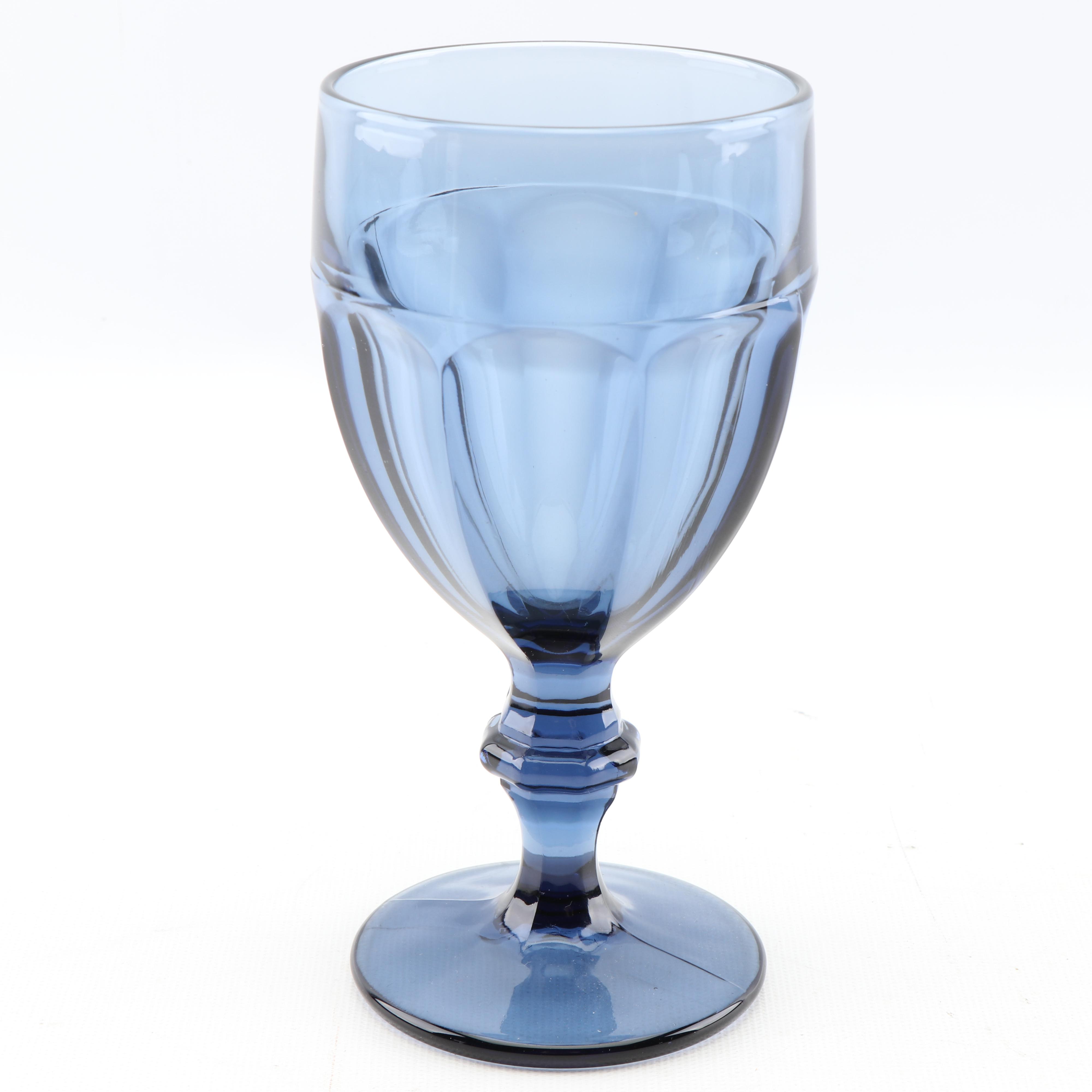 Libbey "Gibraltar Dusky Blue" Iced Tea and Rock Glasses