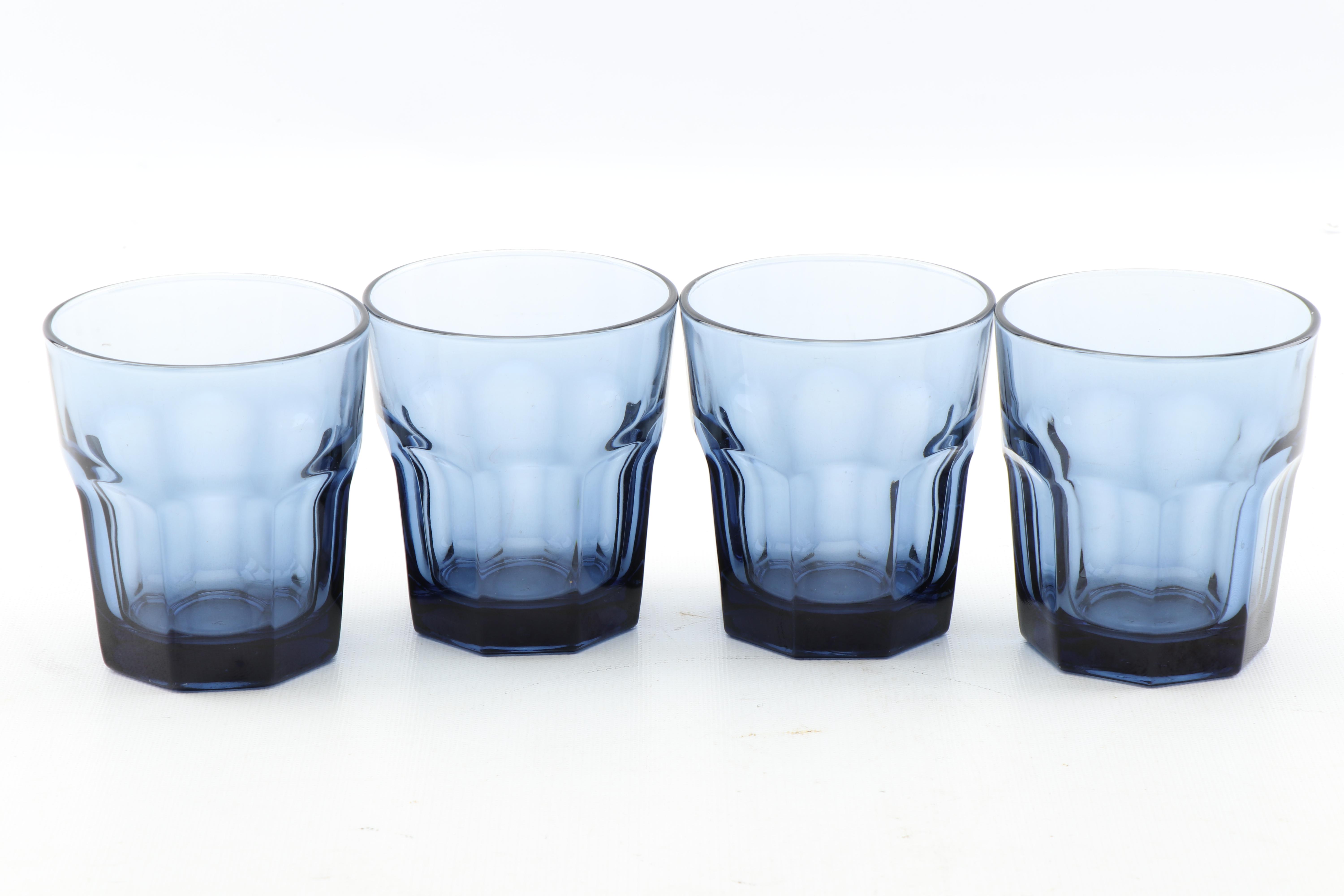 Libbey "Gibraltar Dusky Blue" Iced Tea and Rock Glasses