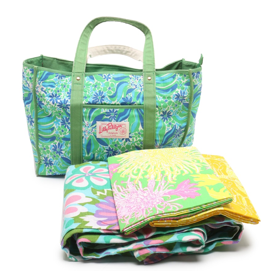 Lilly Pulitzer Originals Patterned Tote Bag and Fabric