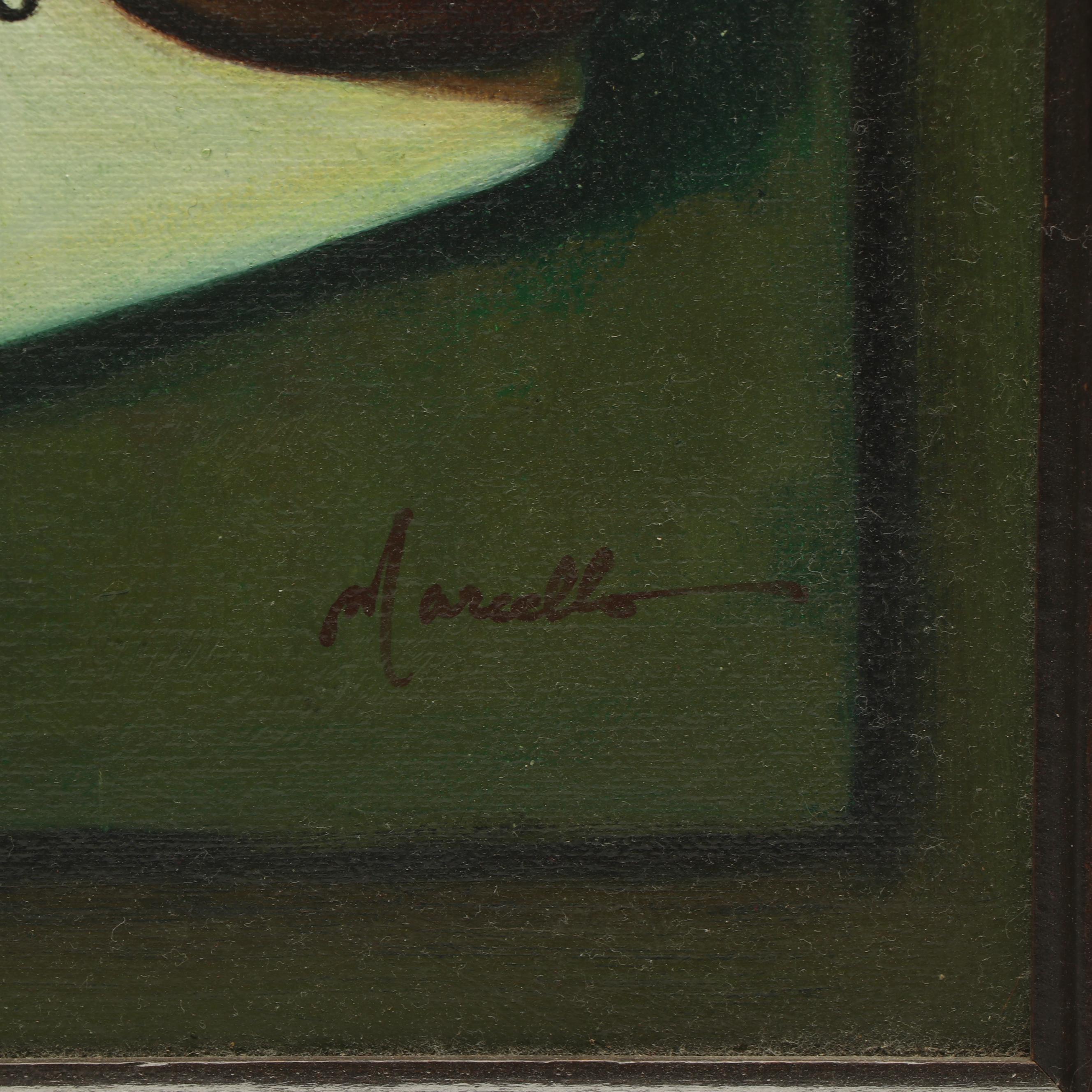 Marcello Trompe L'oeil Still Life Oil Painting