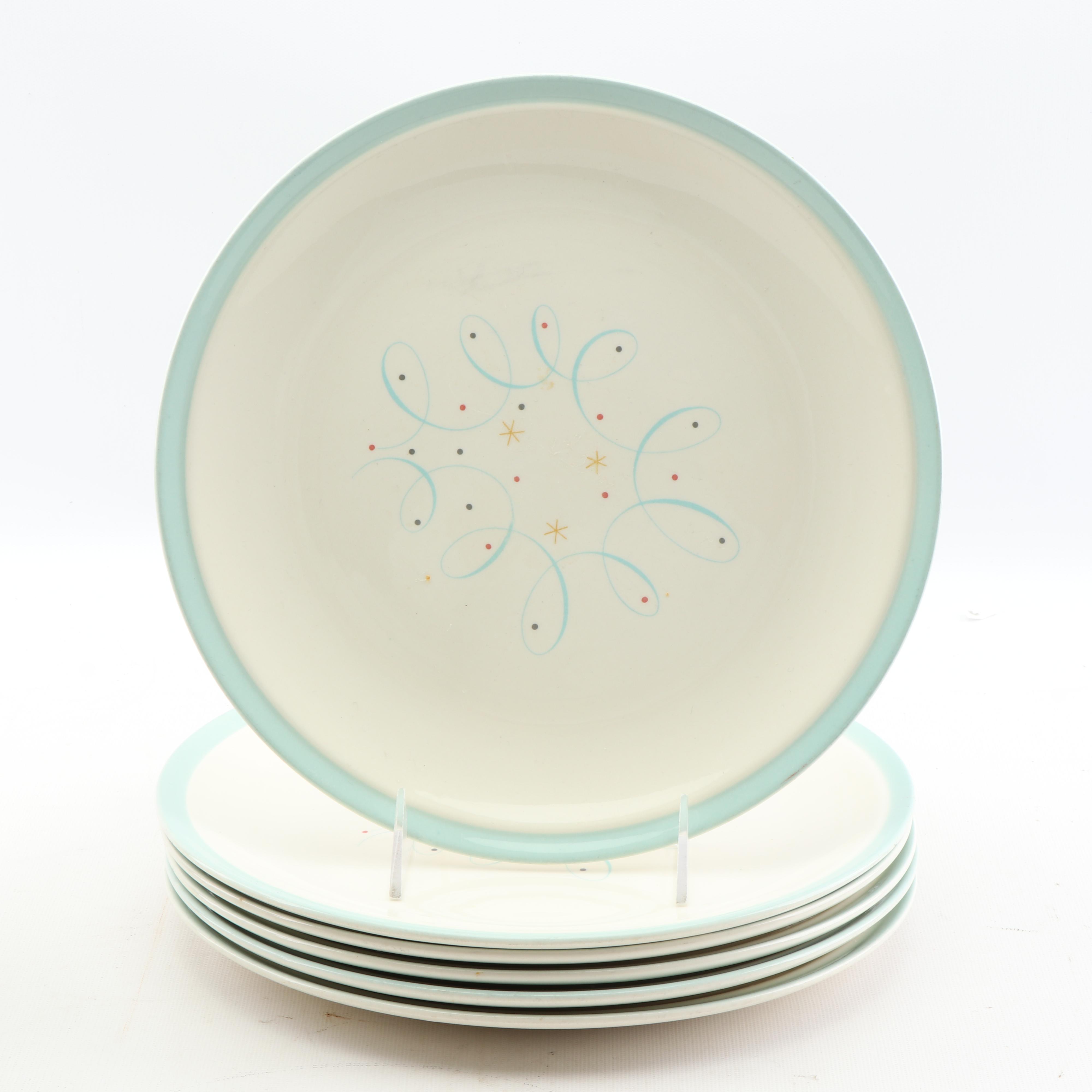 Century Service "Turquoise Scroll" Ceramic Dinnerware