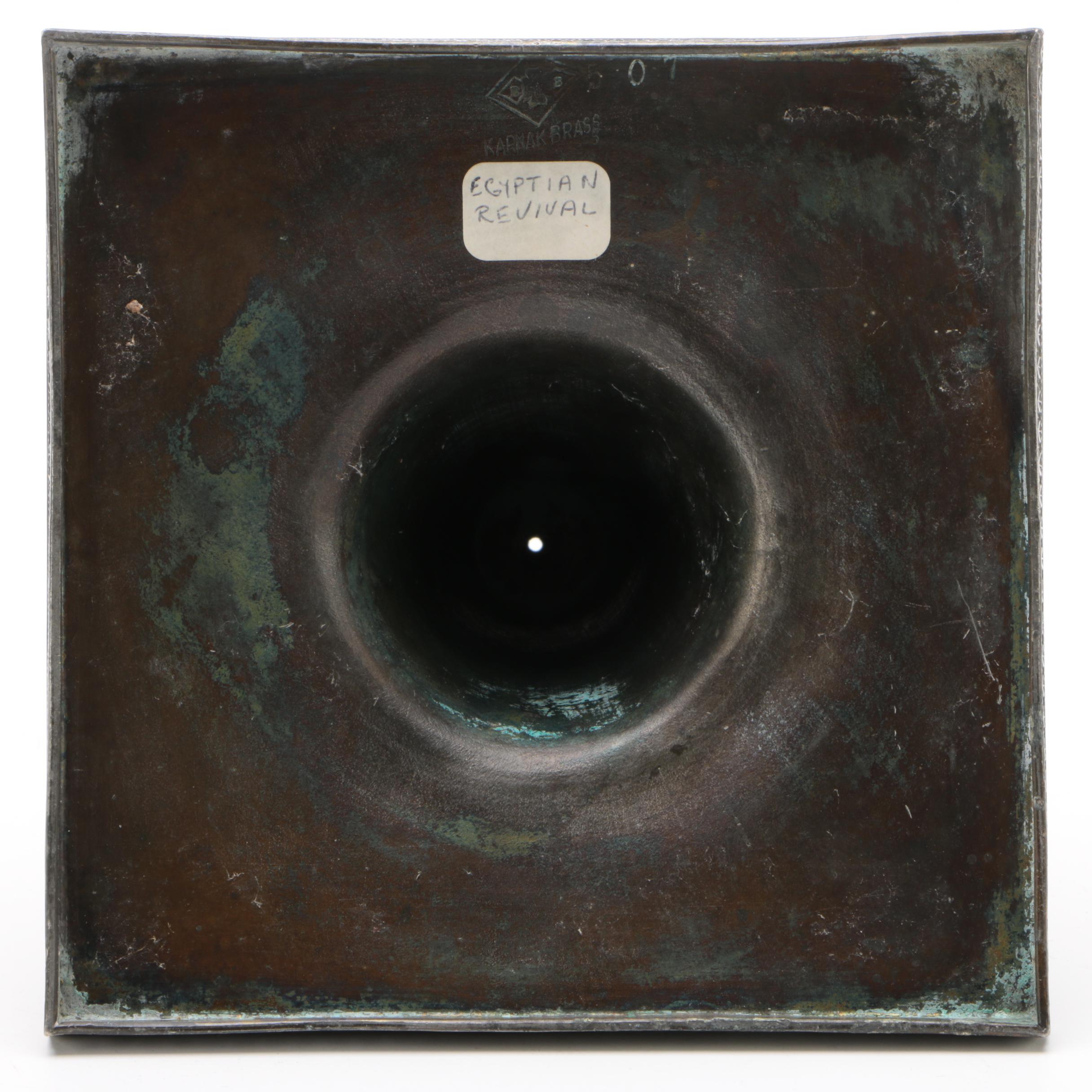 Egyptian Revival Benedict Karnak Brass Candle Holder