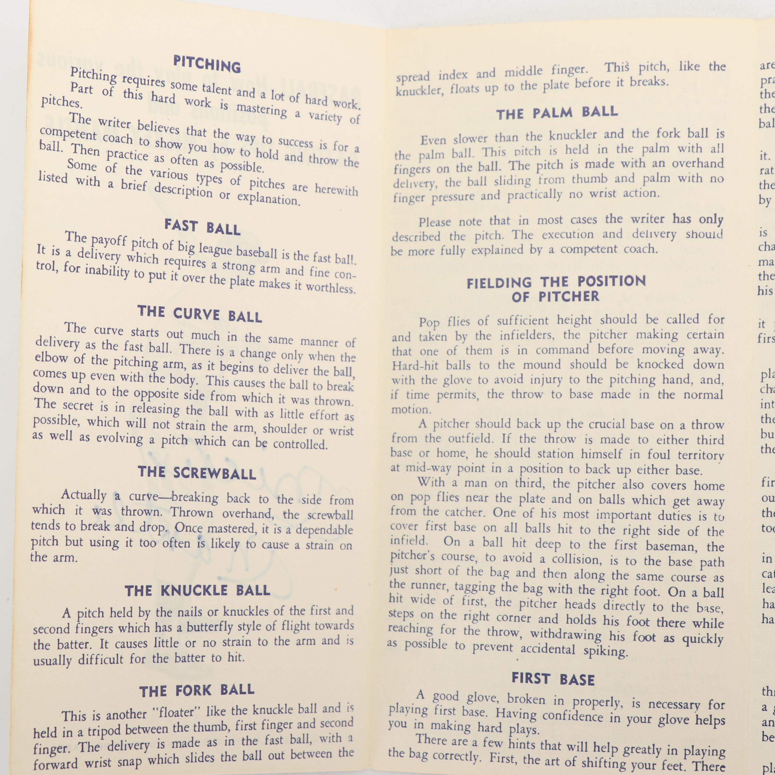 Mickey Mantle Autographed Batting Tips Pamphlet, 1962