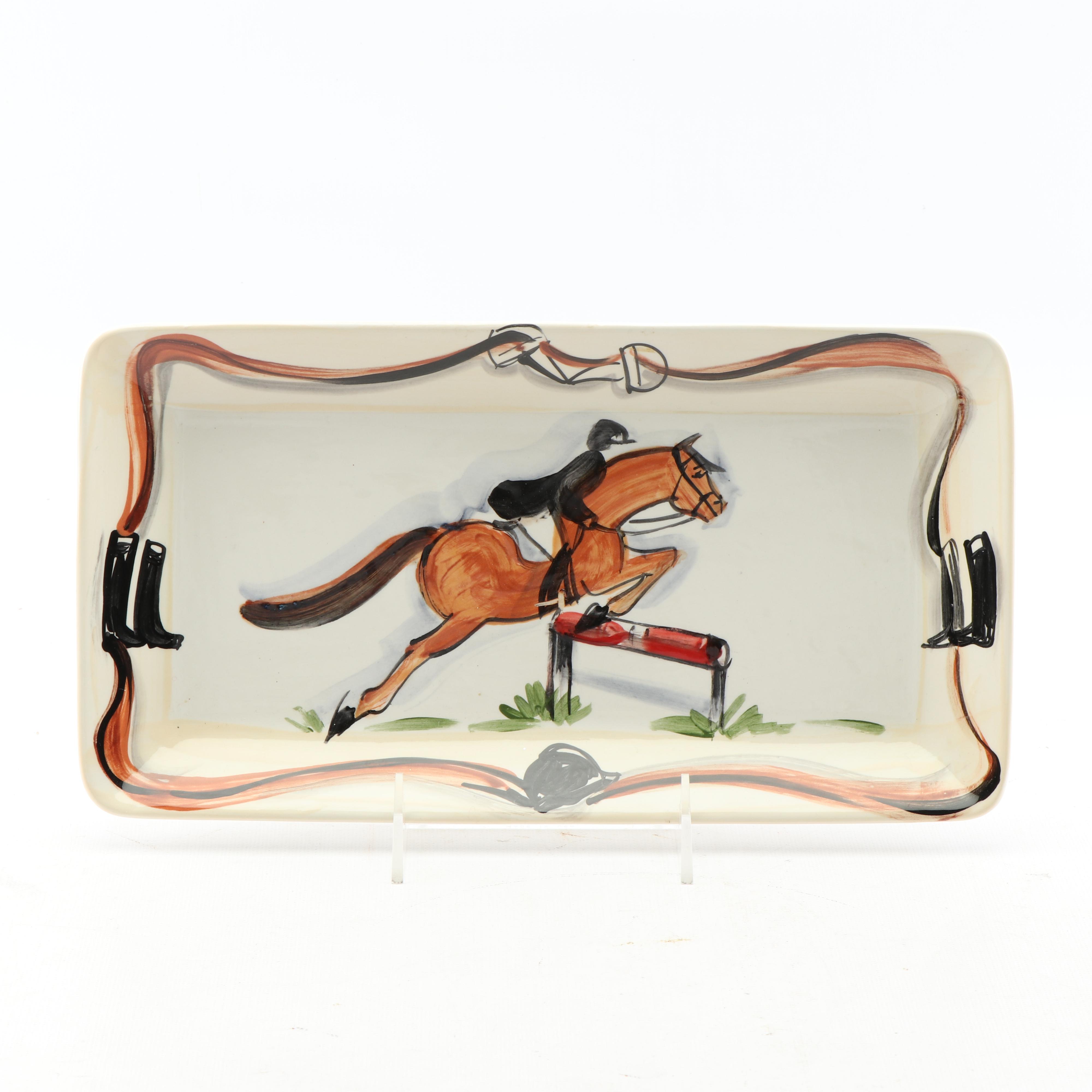 Frederique Poulain Hand-Painted Equestrian "Hunter Jumper" Decor
