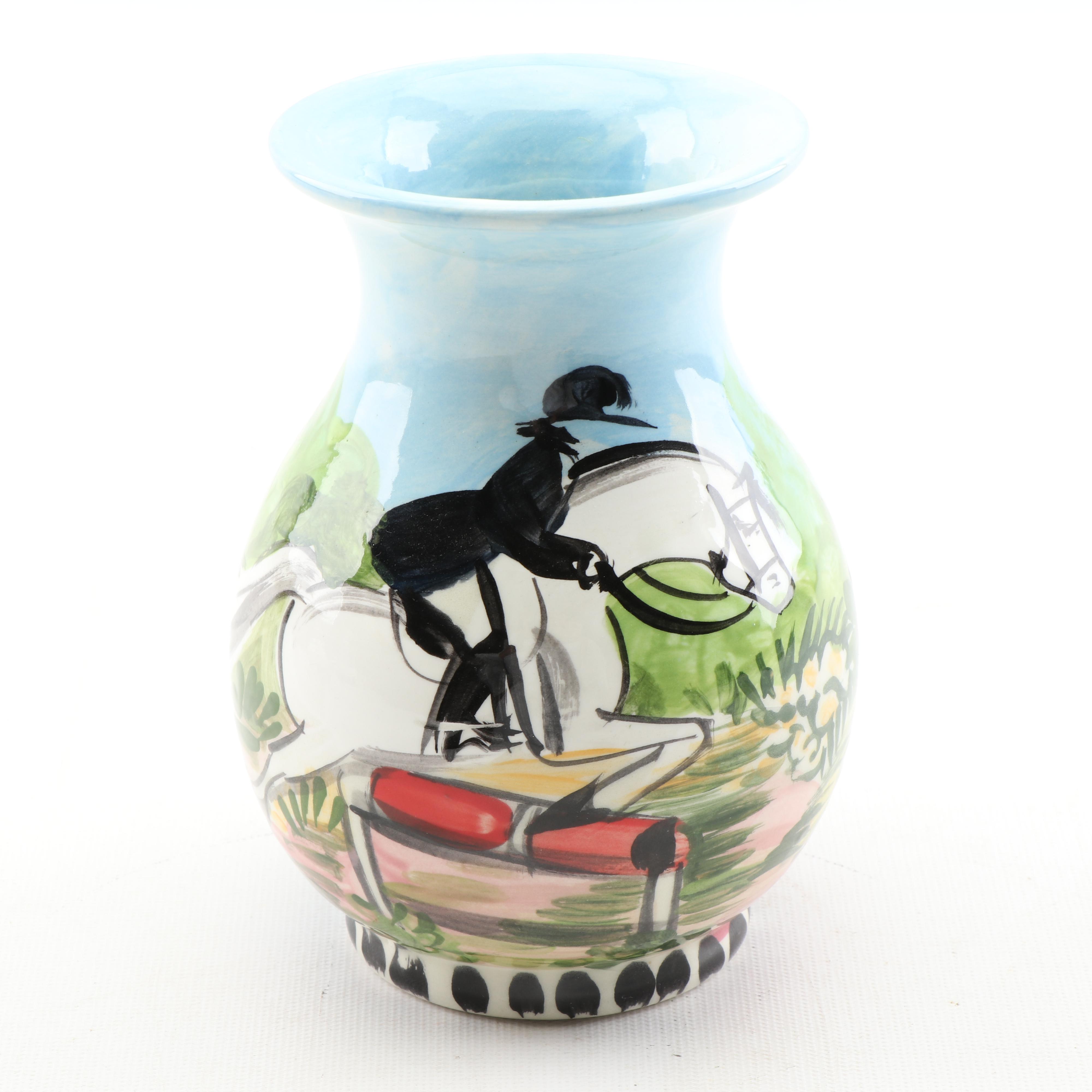 Frederique Poulain Hand-Painted Equestrian "Hunter Jumper" Decor