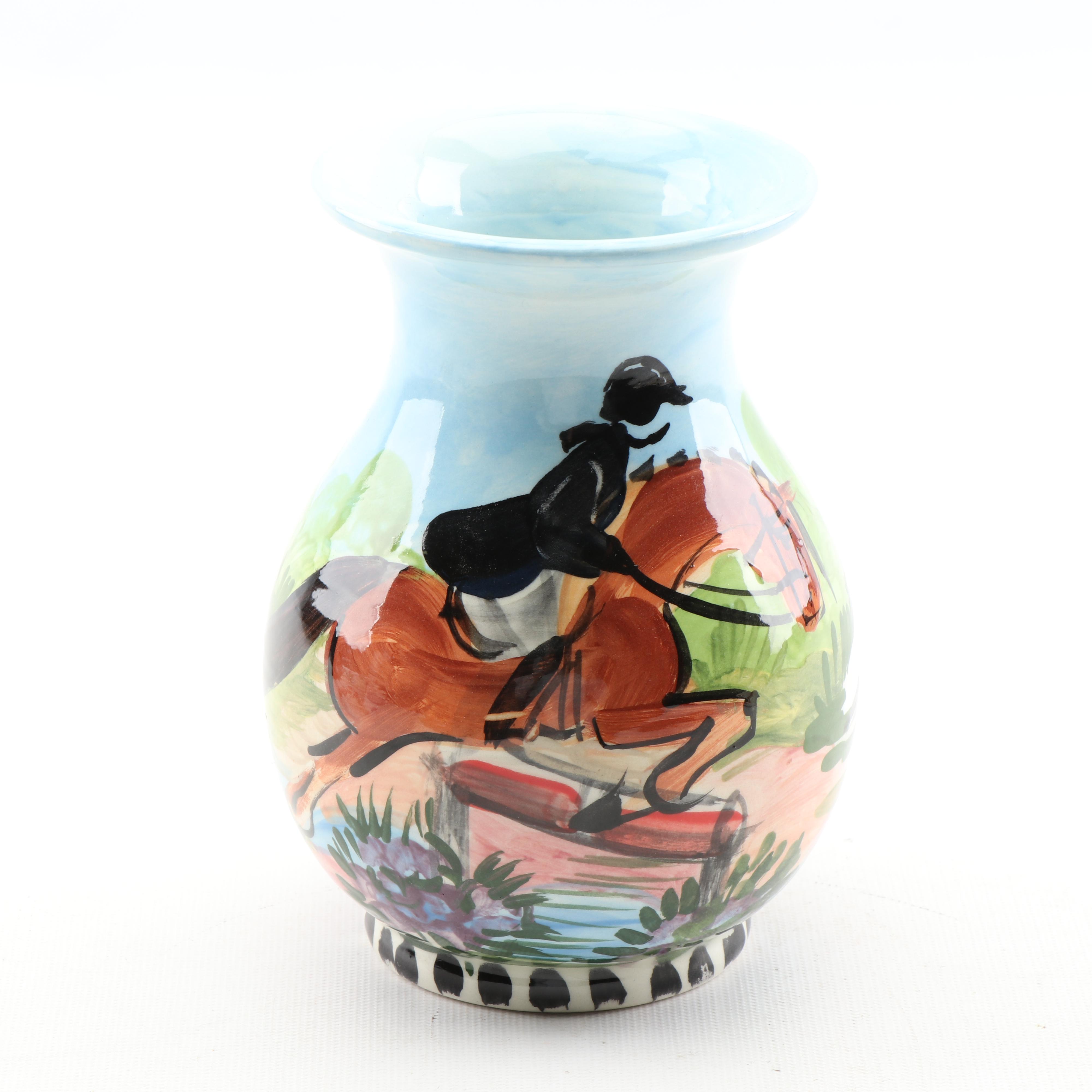 Frederique Poulain Hand-Painted Equestrian "Hunter Jumper" Decor