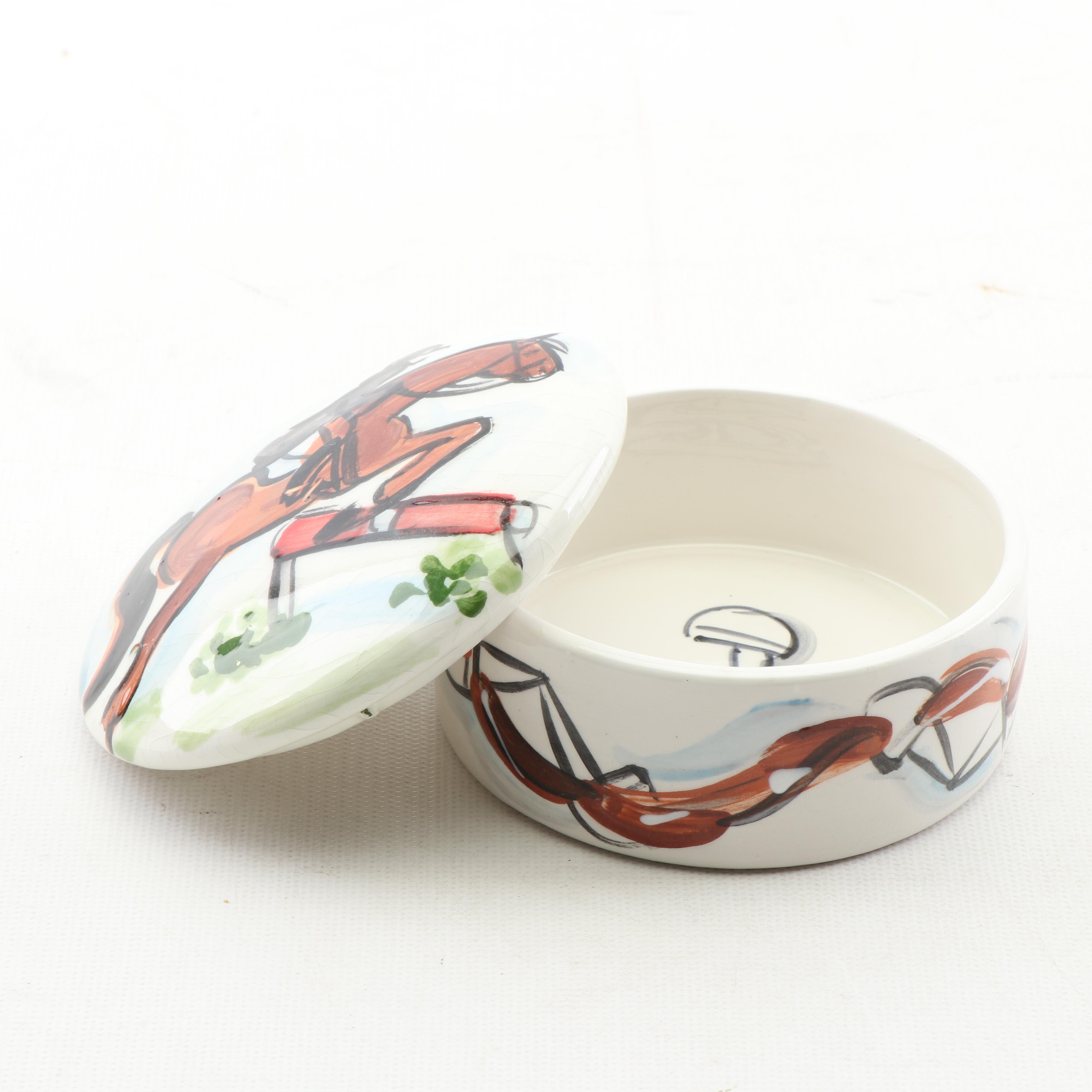 Frederique Poulain Hand-Painted Equestrian "Hunter Jumper" Decor