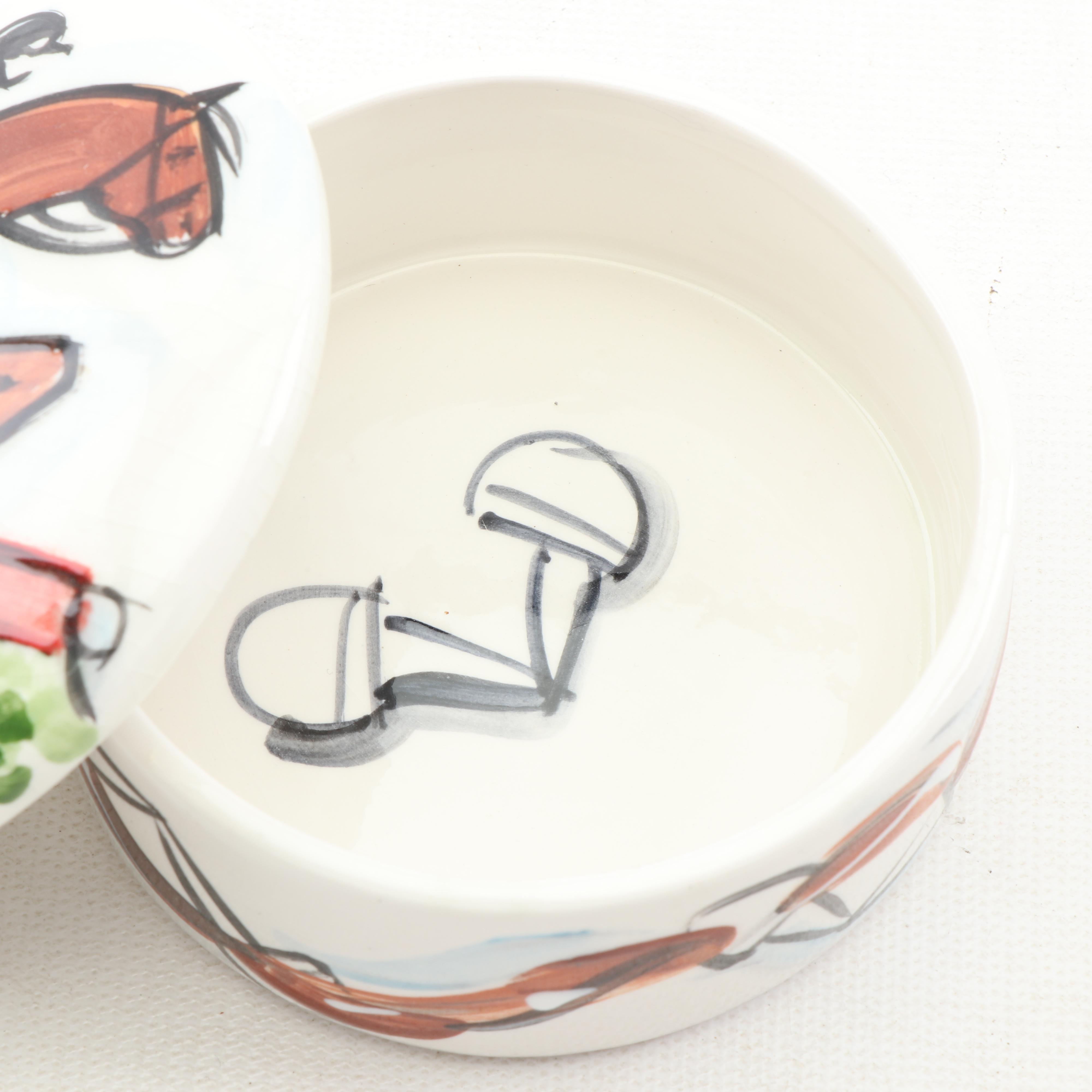 Frederique Poulain Hand-Painted Equestrian "Hunter Jumper" Decor