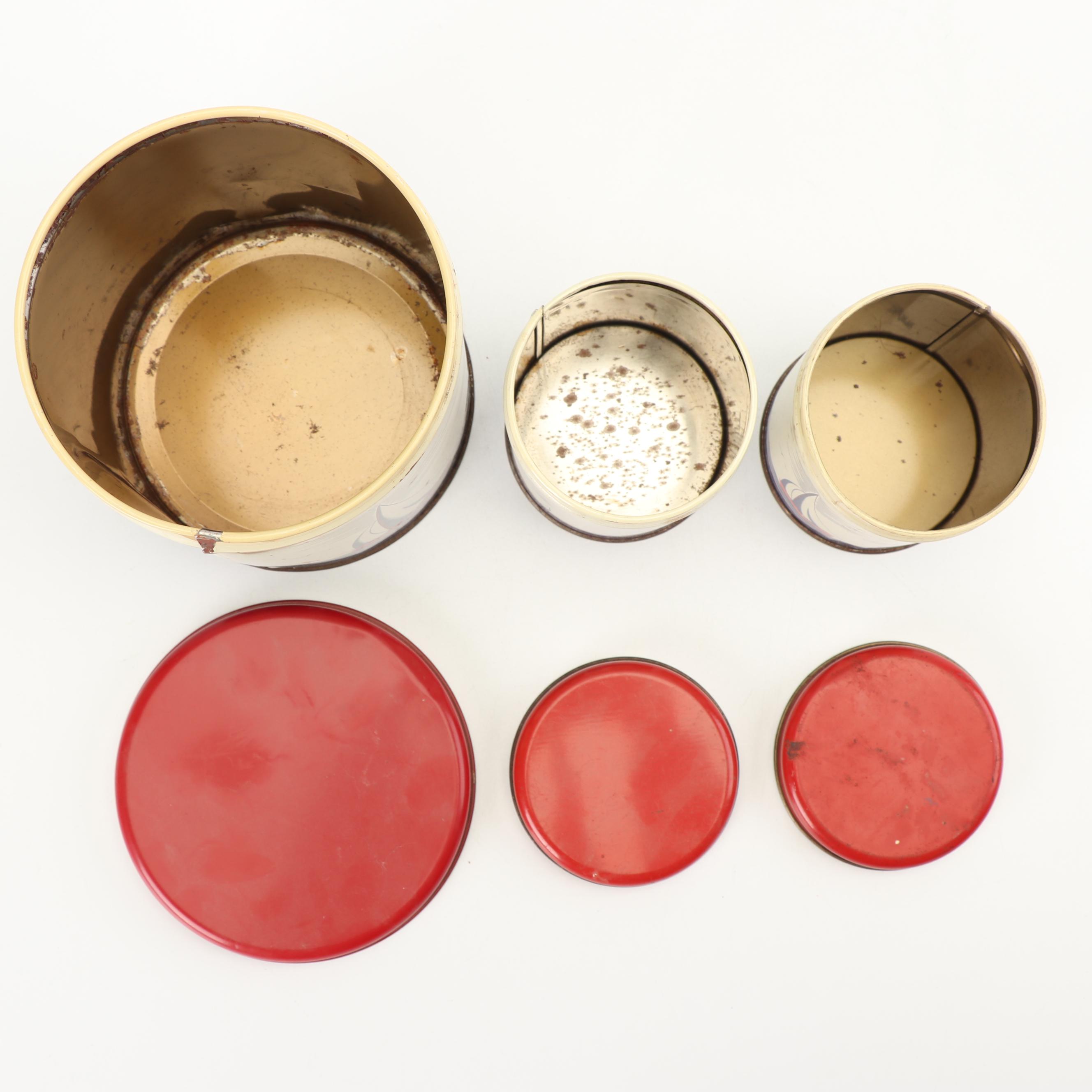 Metal Canisters with Sailboat Design