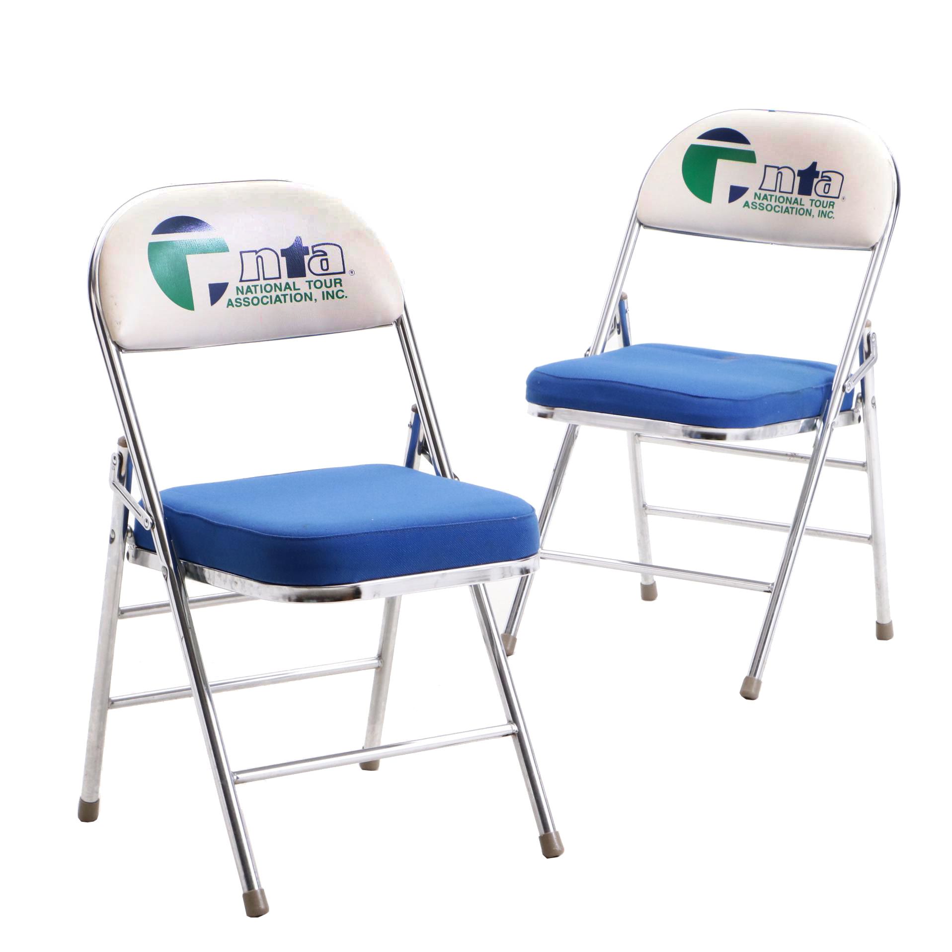 Two Arnold Metal "NTA" Folding Chairs Personally Owned by Jim and Pat Host