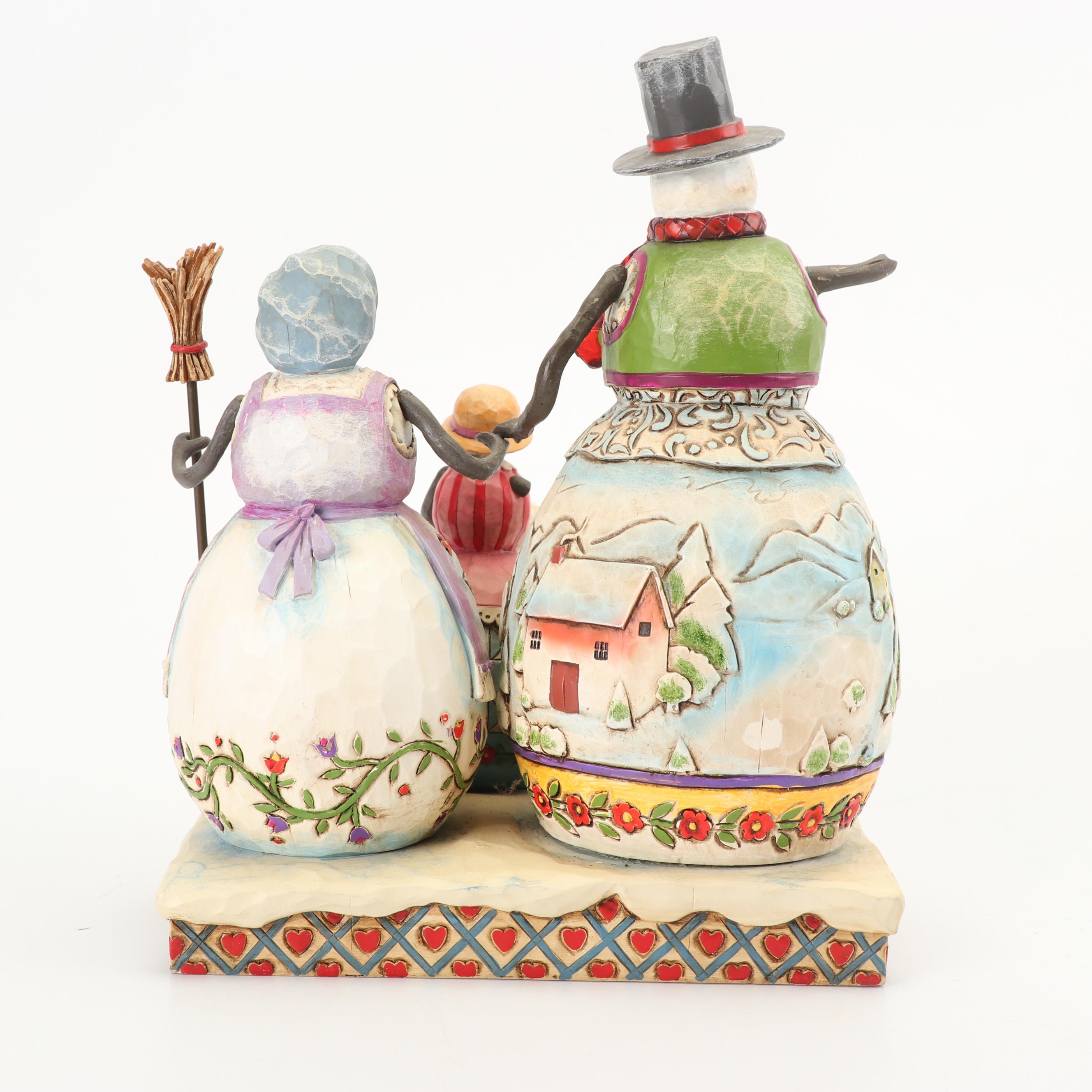 Jim Shore Heartwood Creek "Warm Hearts on Frosty Days" Snowman Family Figurine