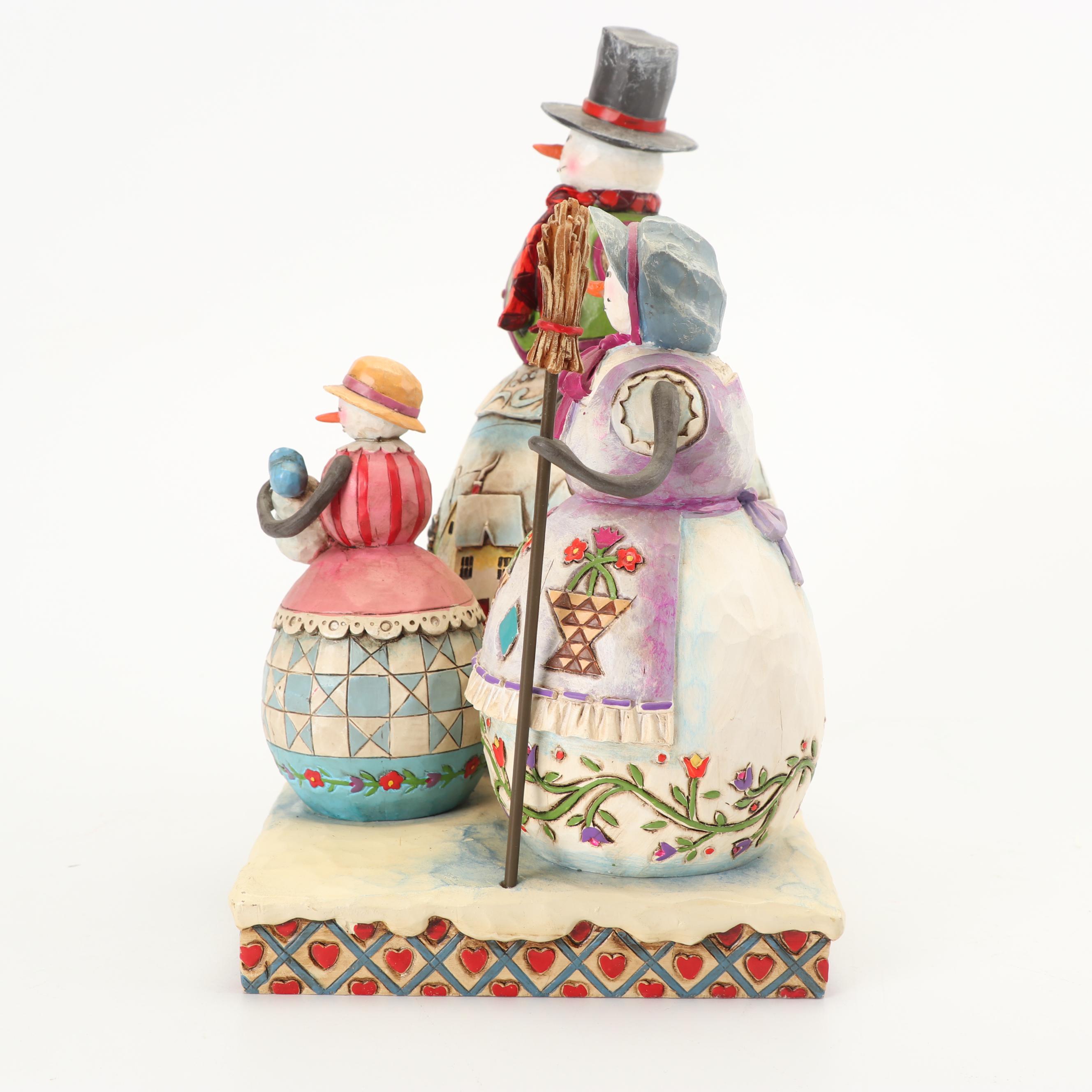 Jim Shore Heartwood Creek "Warm Hearts on Frosty Days" Snowman Family Figurine