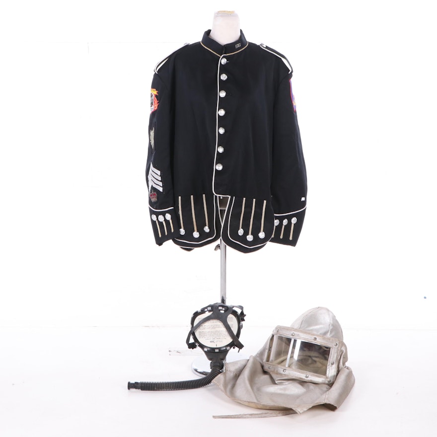 Quincy, MA Firefighter Dress Coat with FyreRepel Hood and Scott ATO Mask