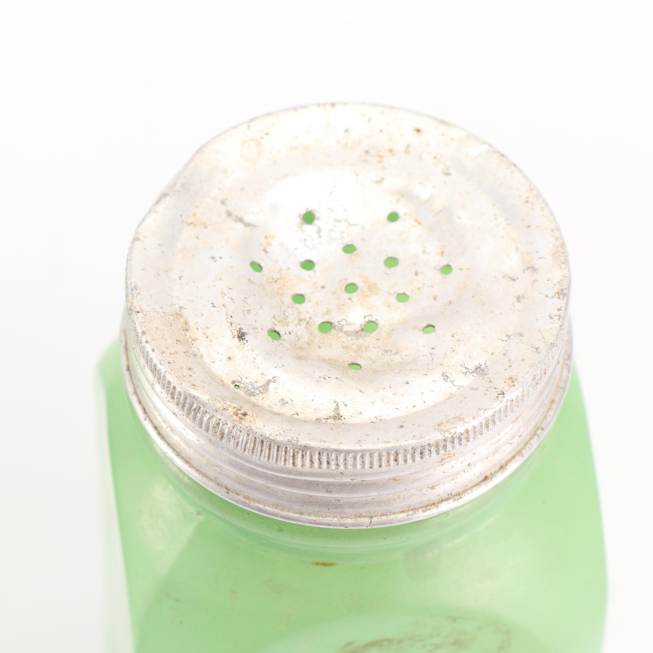 Jadeite Glass Kitchen Canisters including Jeannette, Mid-Century