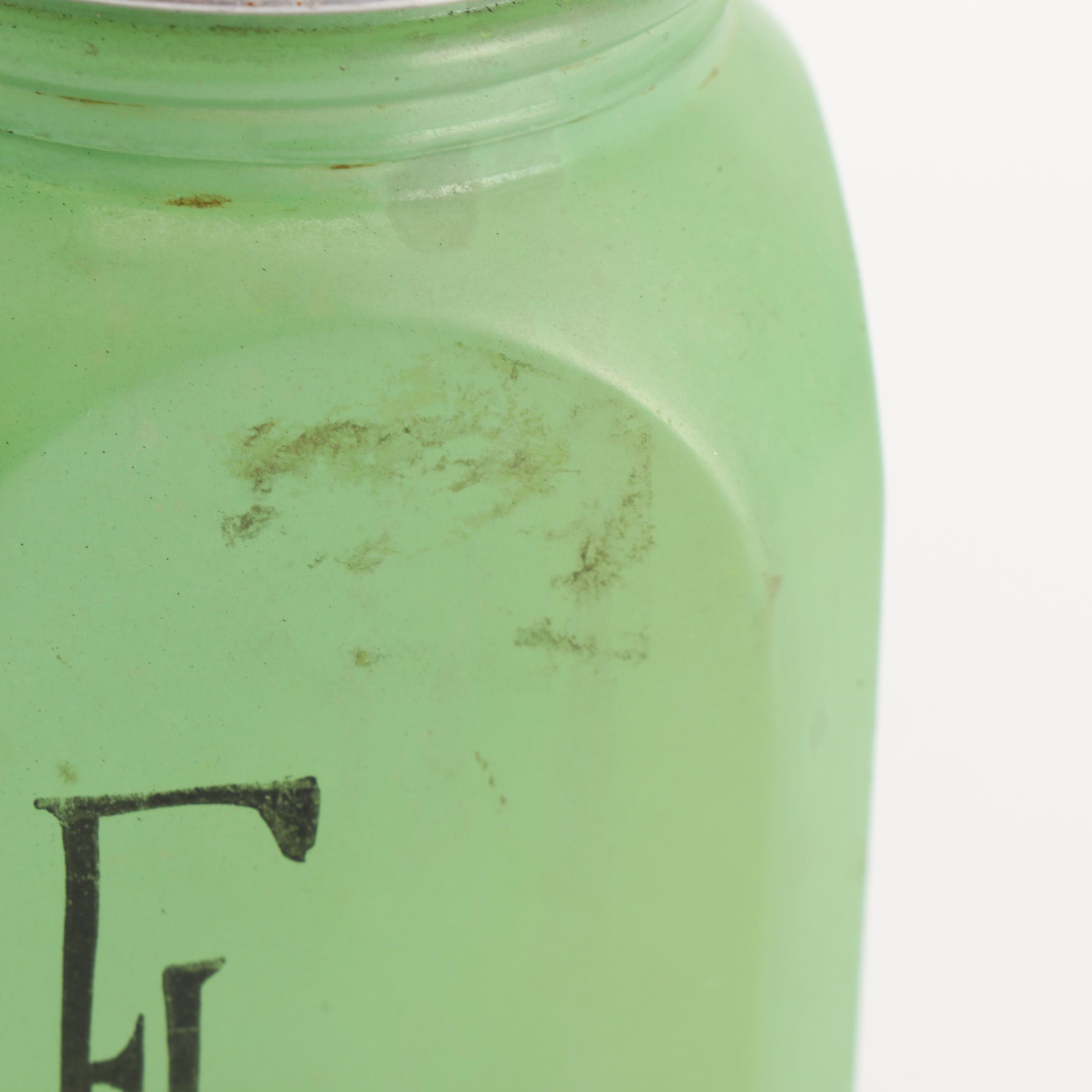 Jadeite Glass Kitchen Canisters including Jeannette, Mid-Century