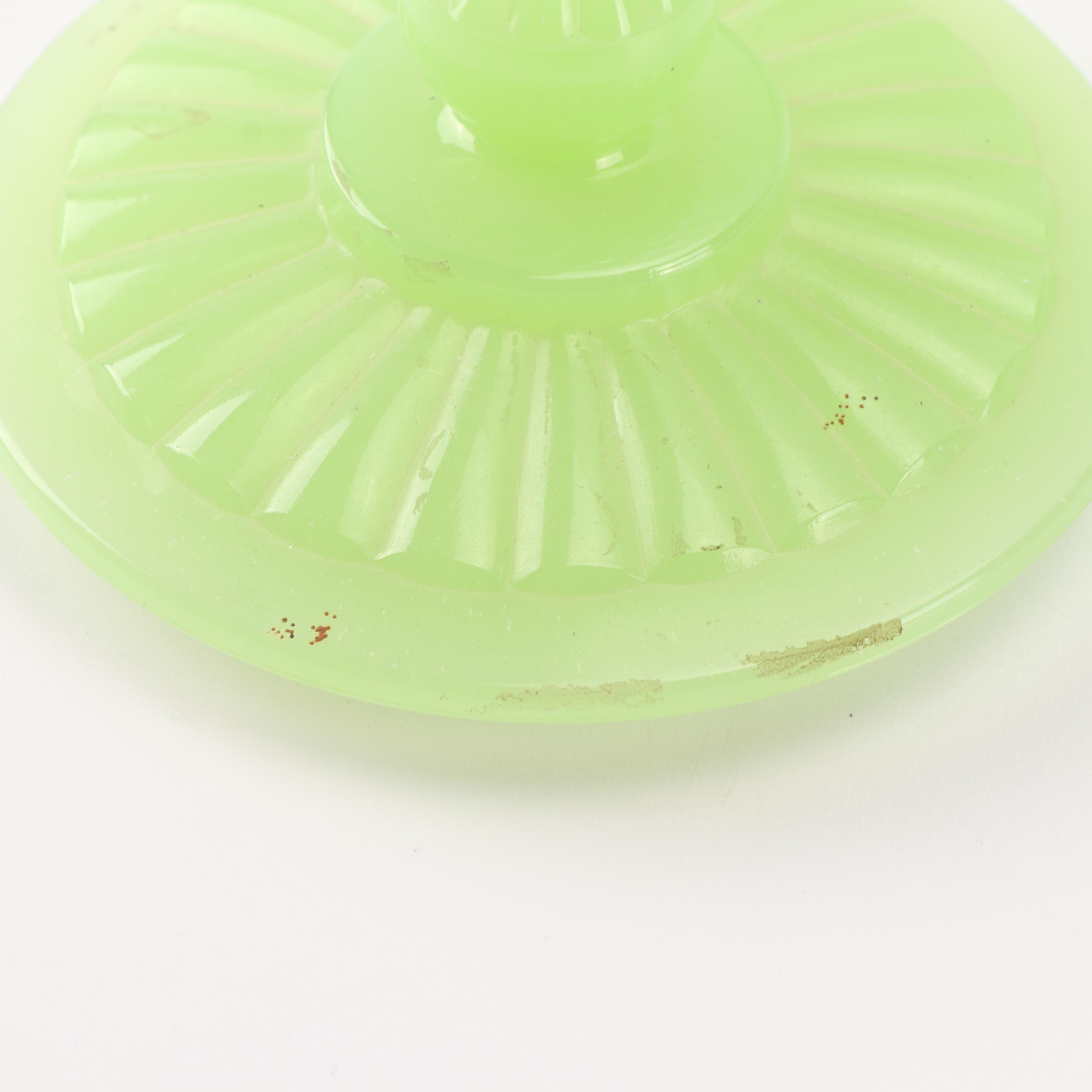 Jadeite Glass Kitchen Canisters including Jeannette, Mid-Century