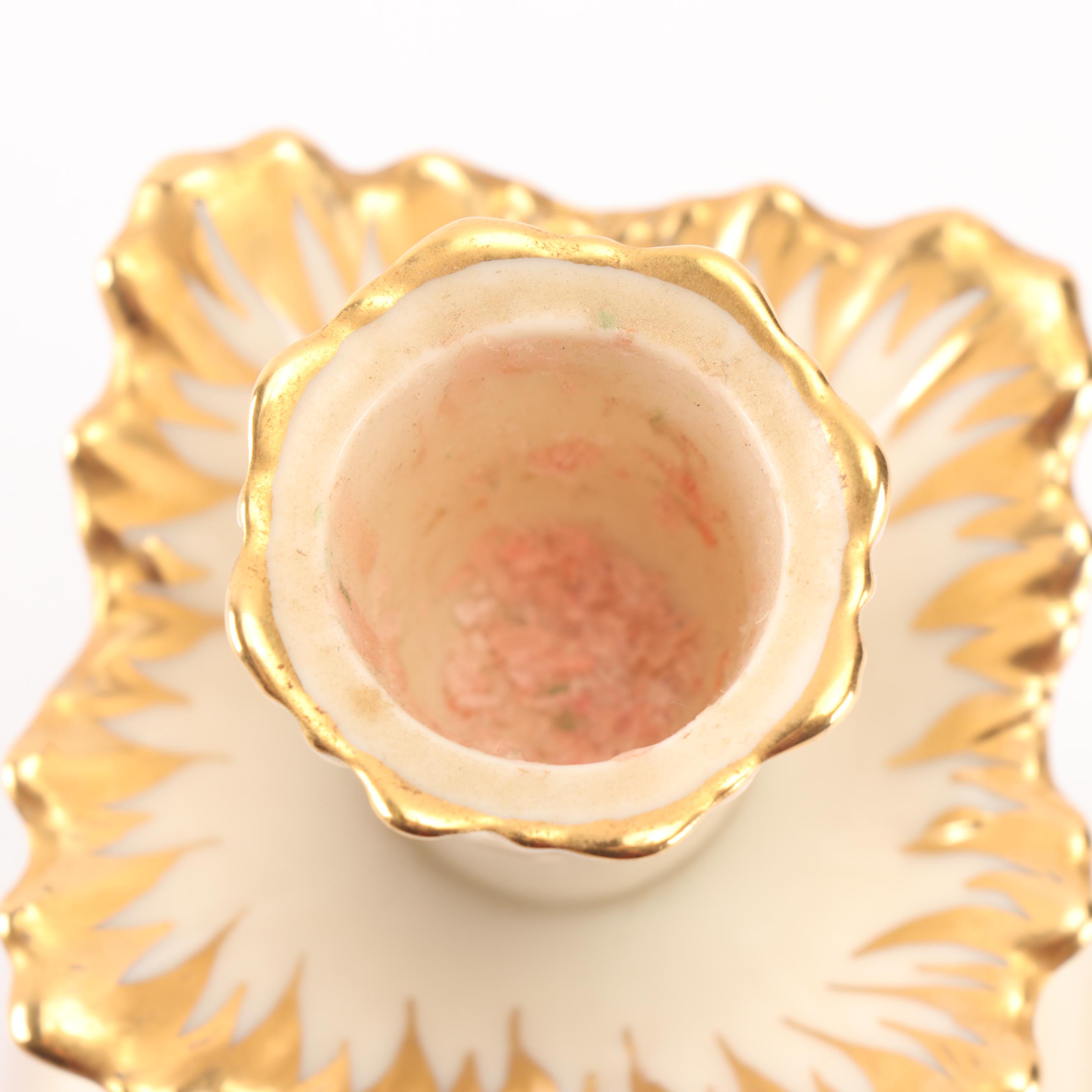 Lenox Hand-Decorated Bone China Centerpiece Bowl and Candlesticks