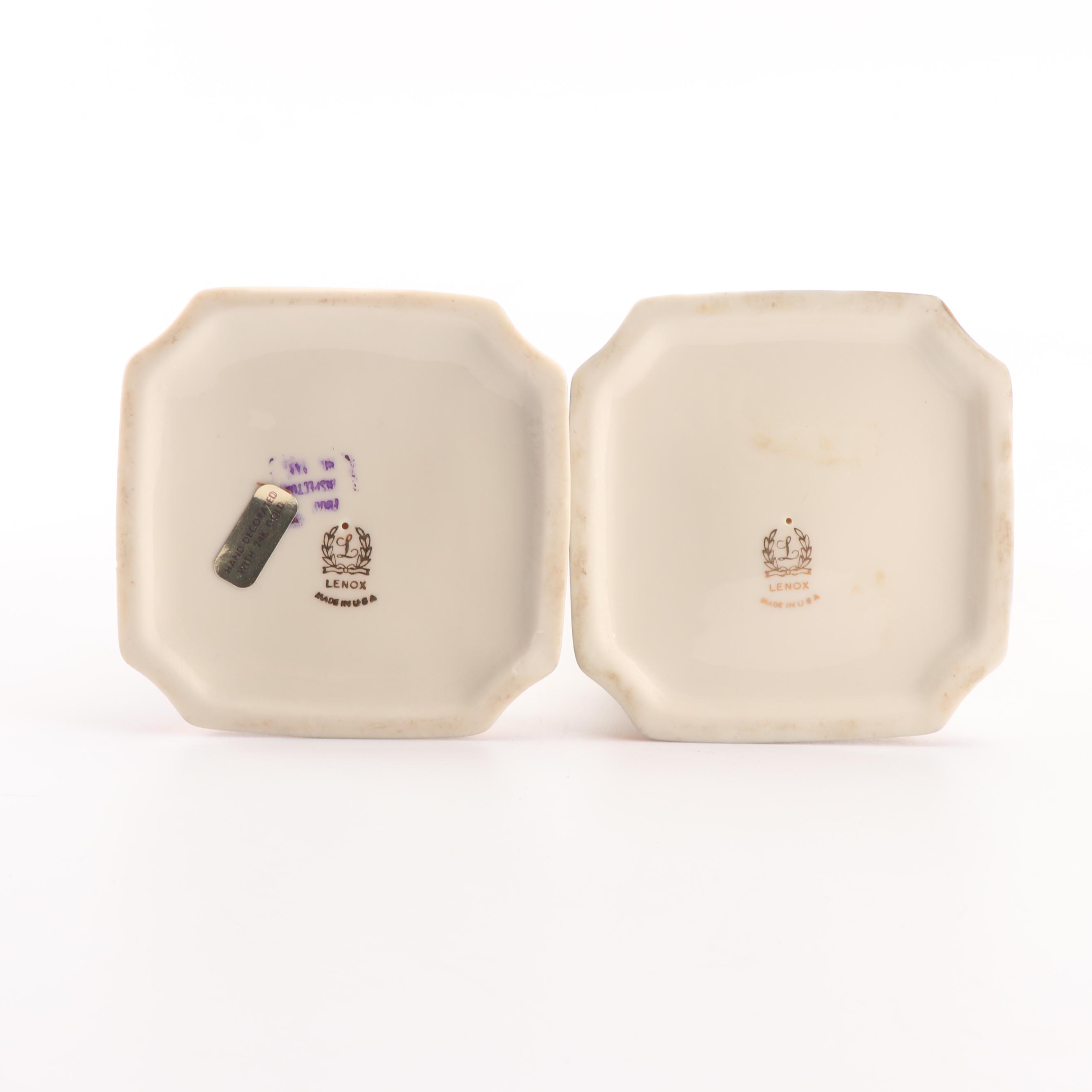 Lenox Hand-Decorated Bone China Centerpiece Bowl and Candlesticks