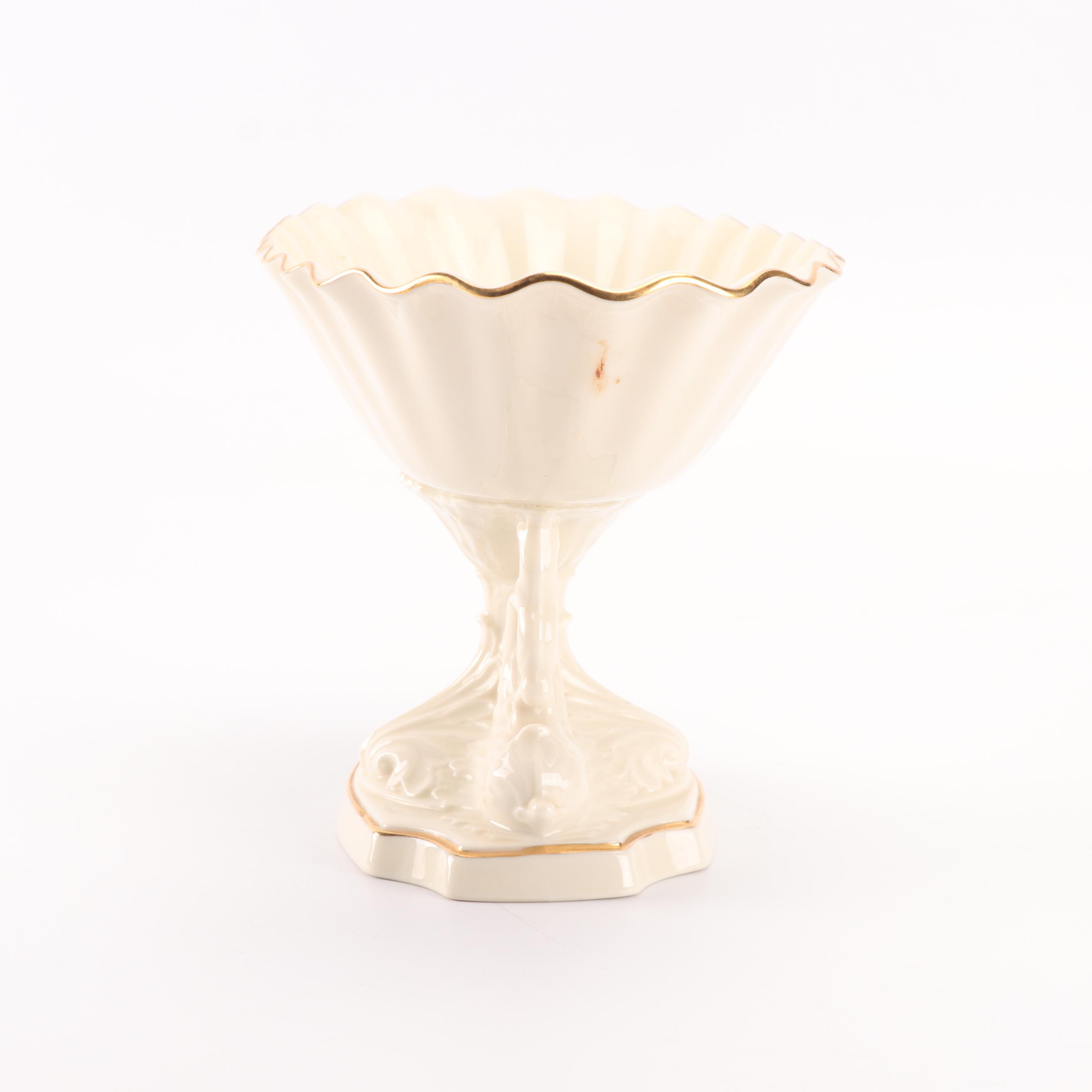 Lenox Hand-Decorated Bone China Centerpiece Bowl and Candlesticks