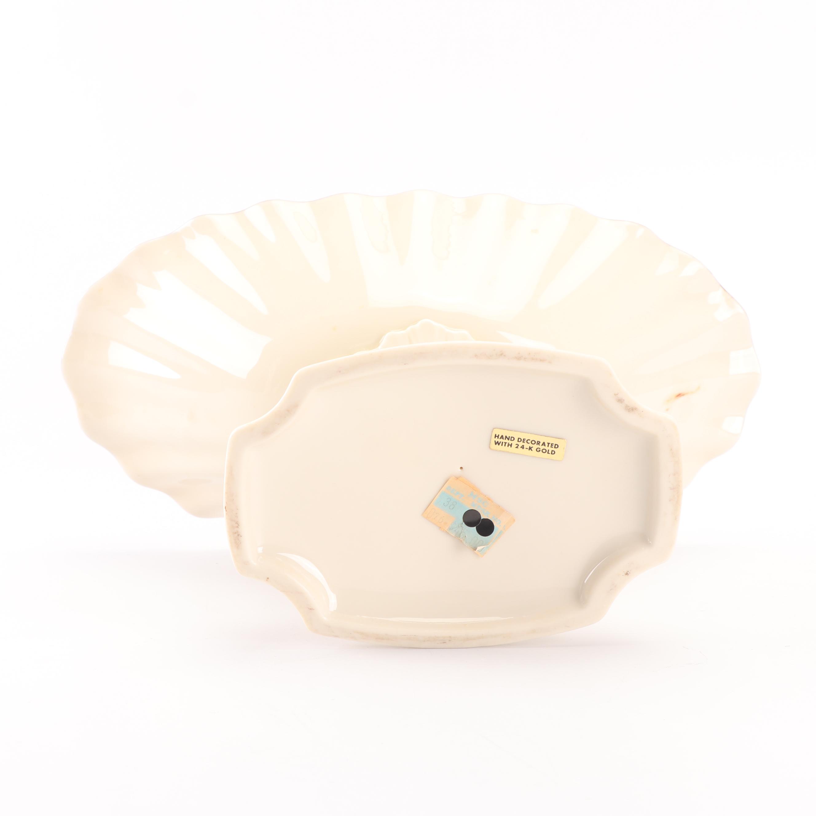 Lenox Hand-Decorated Bone China Centerpiece Bowl and Candlesticks