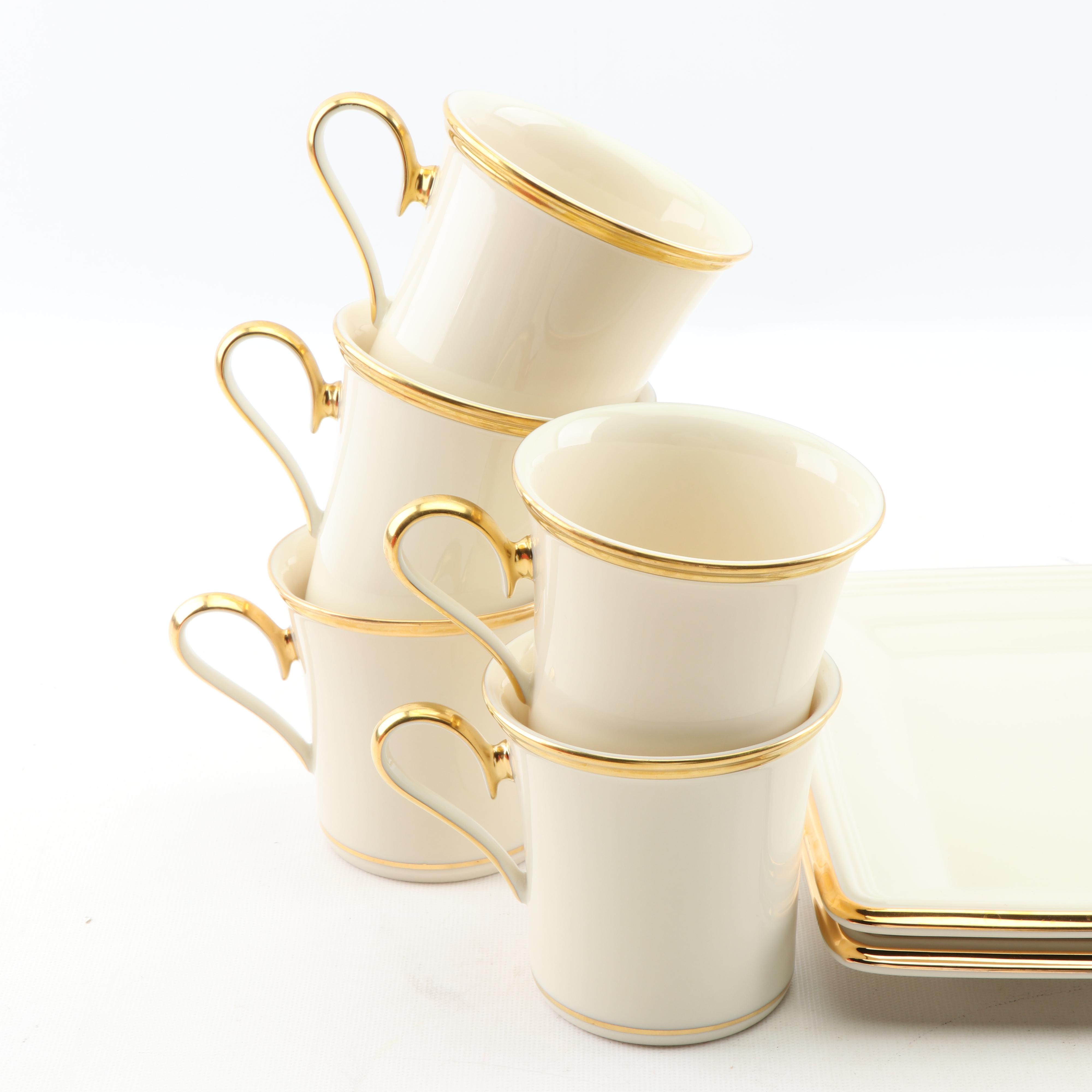 Lenox China "Eternal" Bone China Mugs, Bowls, Plates, and Butter Spreaders