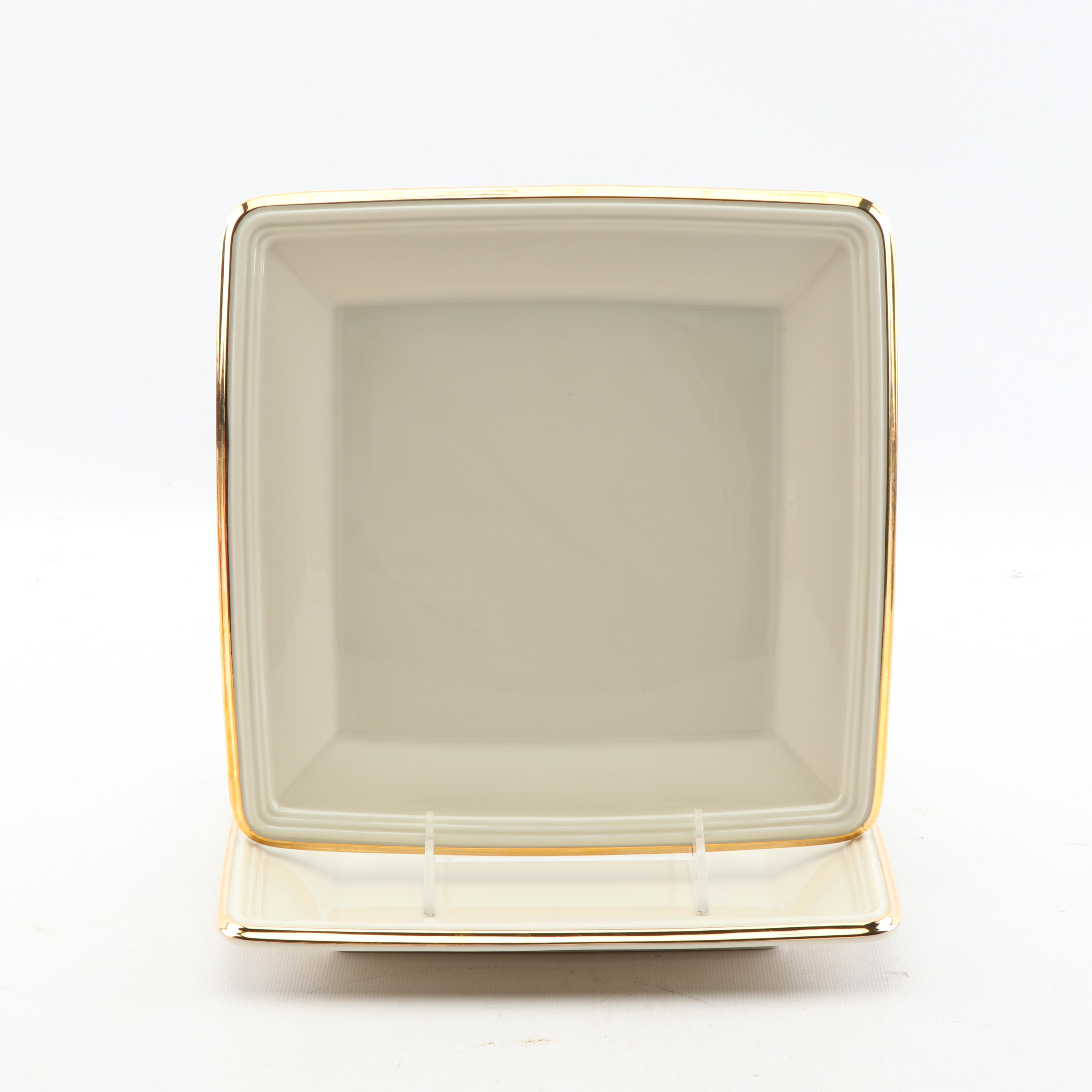 Lenox China "Eternal" Bone China Mugs, Bowls, Plates, and Butter Spreaders