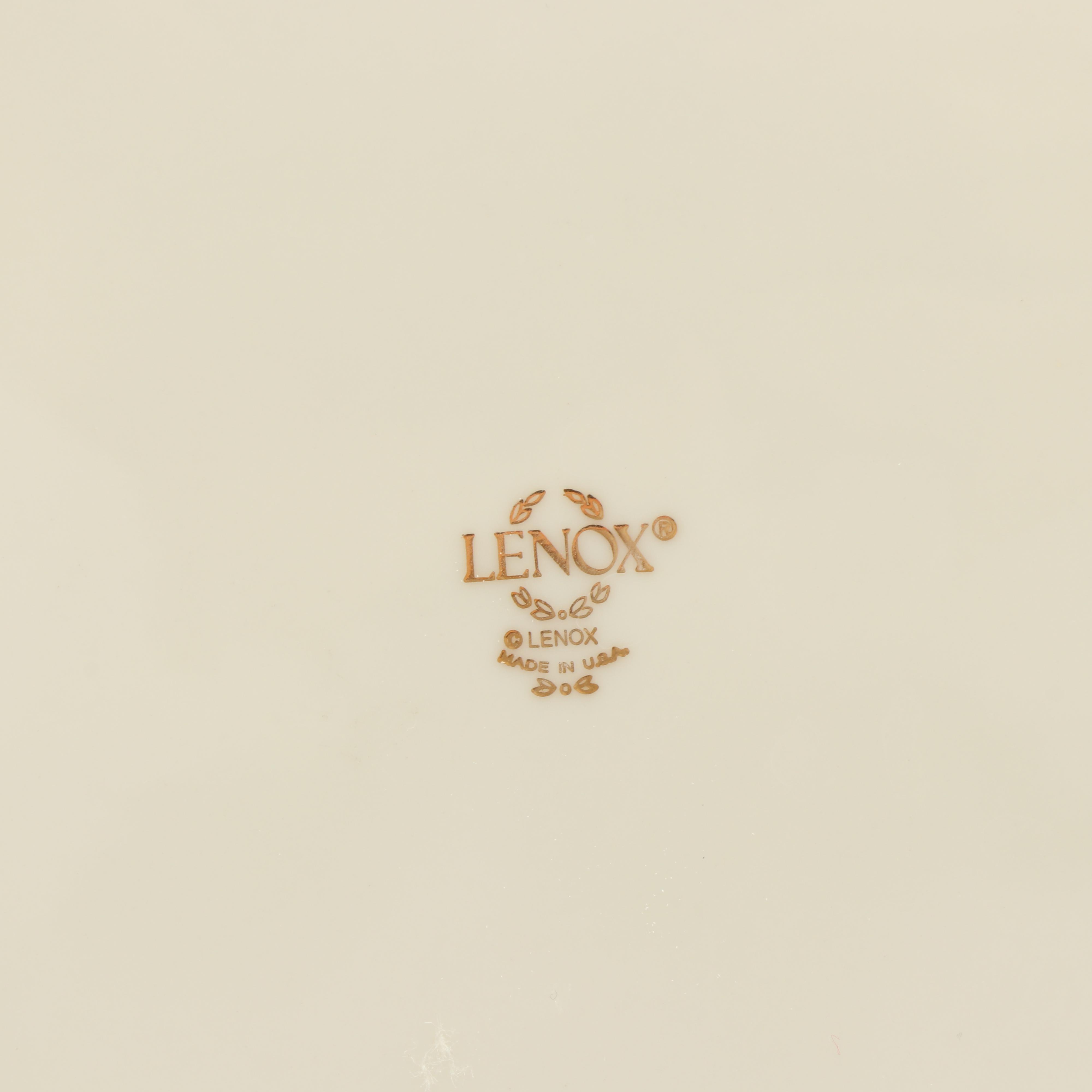 Lenox China "Eternal" Bone China Mugs, Bowls, Plates, and Butter Spreaders