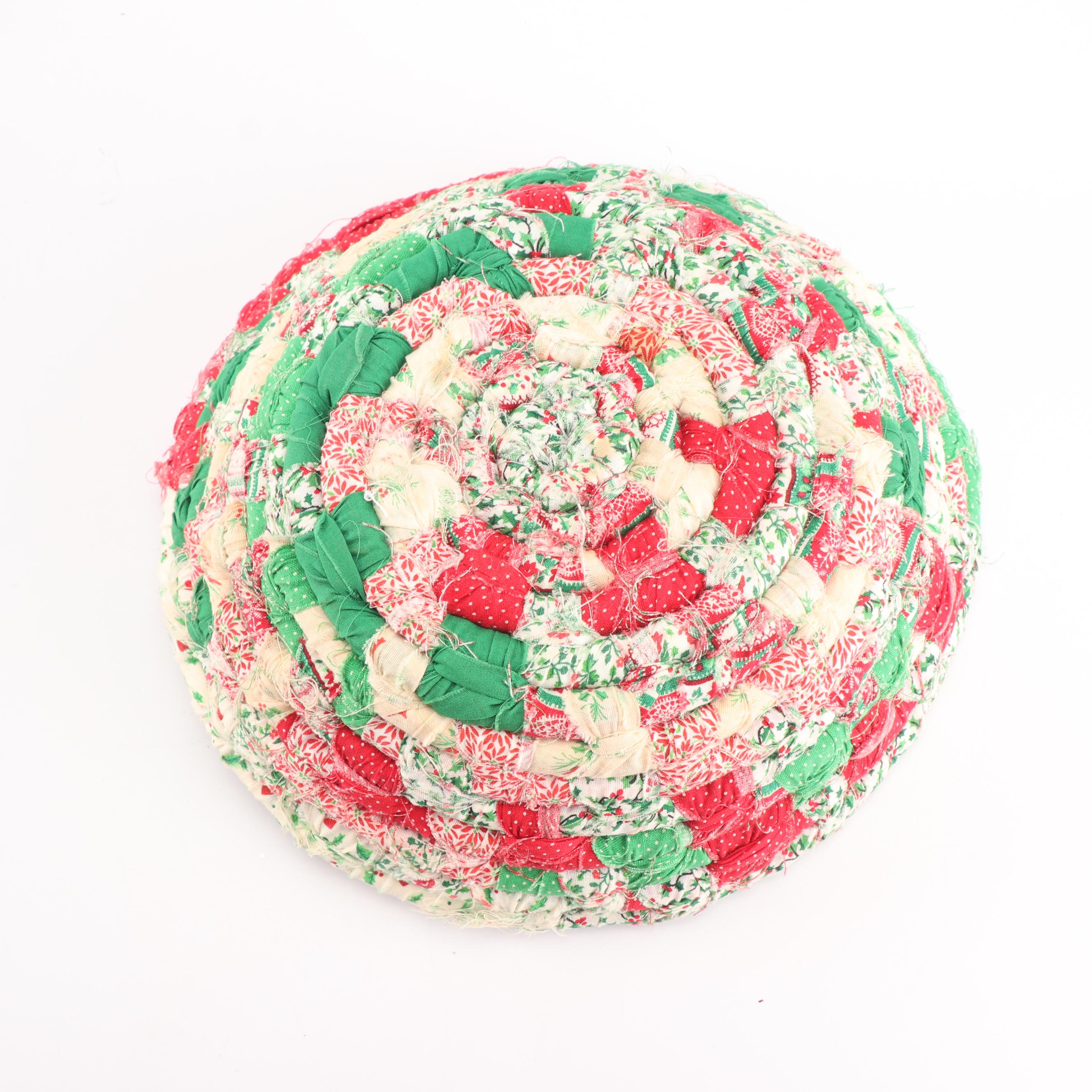 Glass Christmas Ornaments, Basket, and Putz Houses