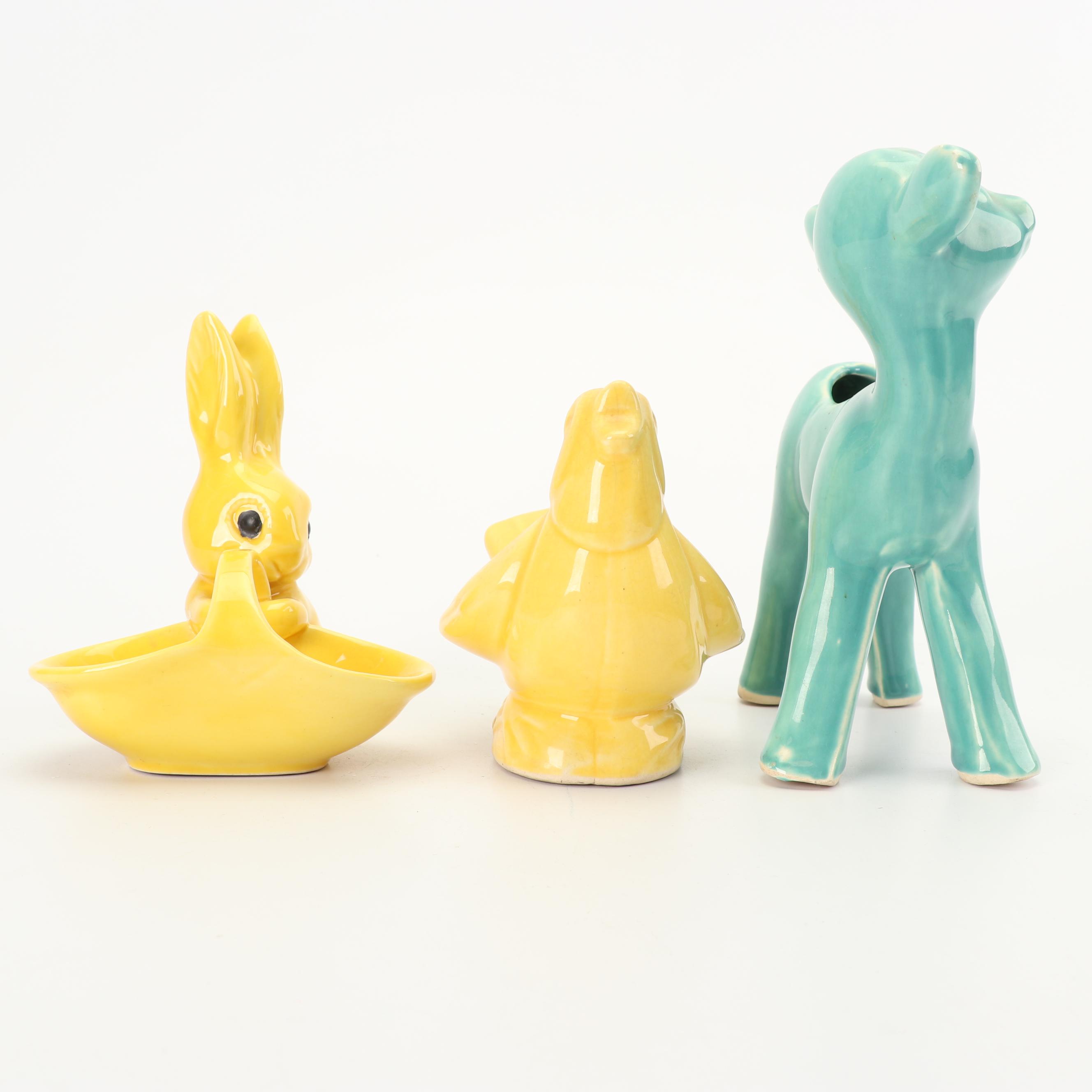 Ceramic Animal Planters Including Goebel, Mid Century