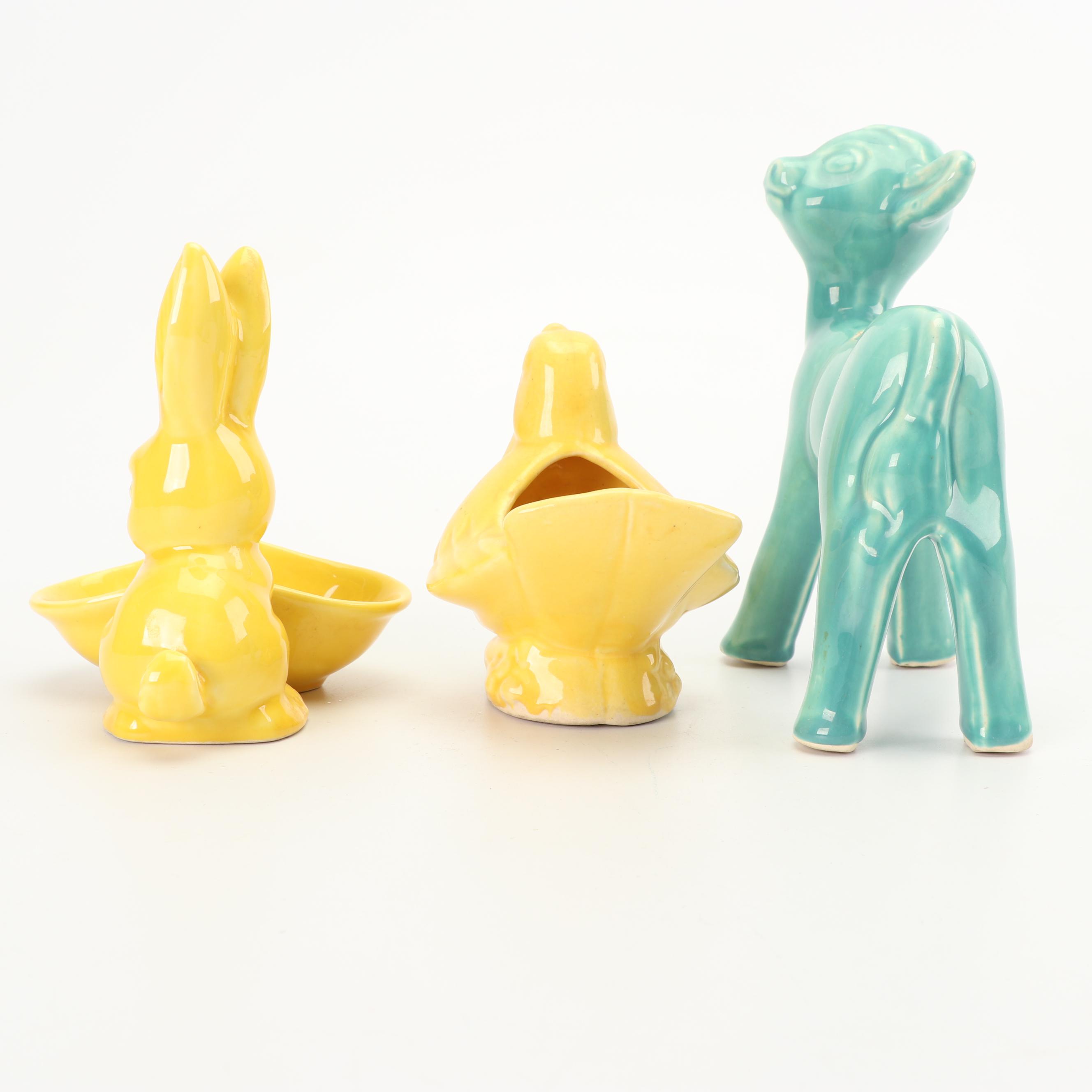 Ceramic Animal Planters Including Goebel, Mid Century