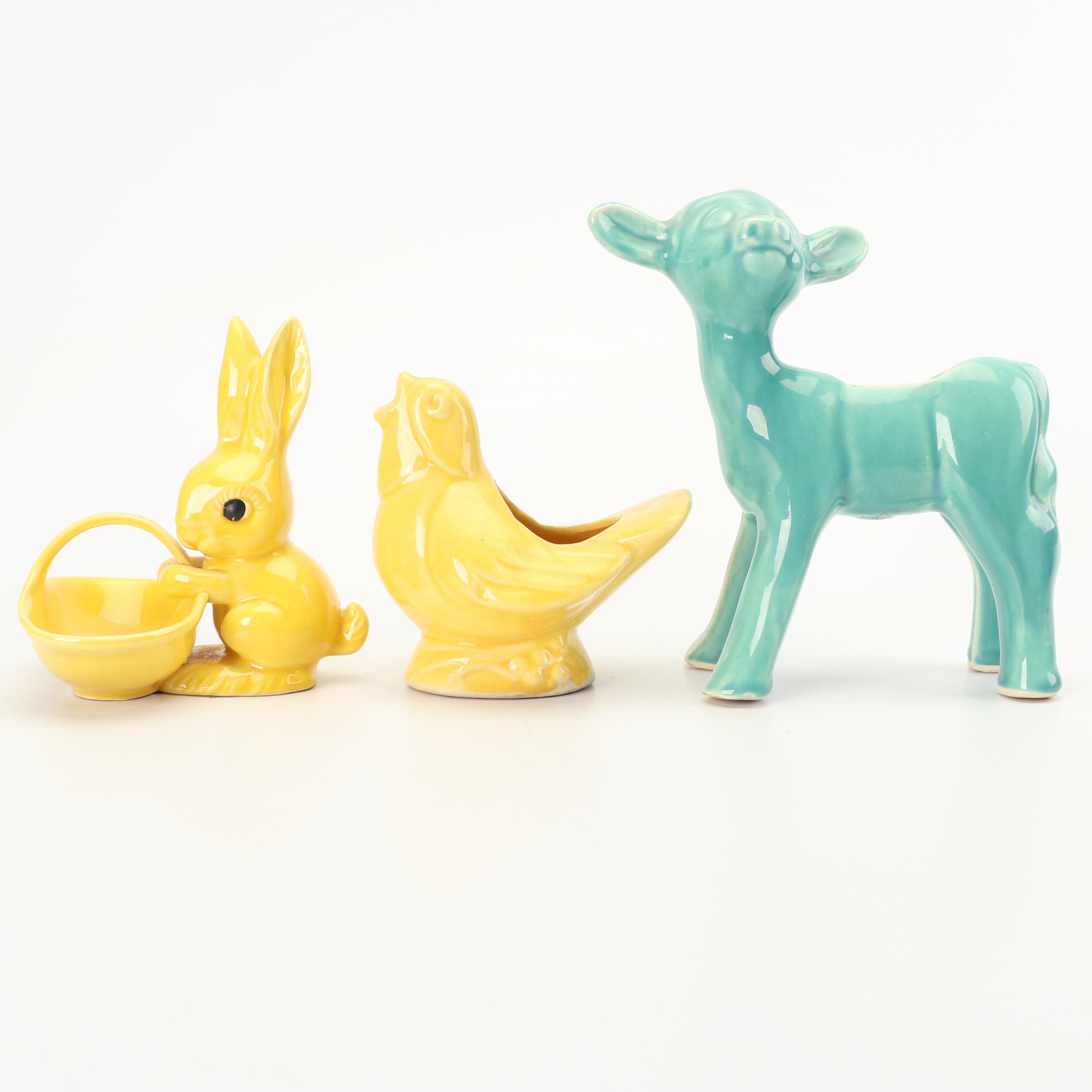 Ceramic Animal Planters Including Goebel, Mid Century